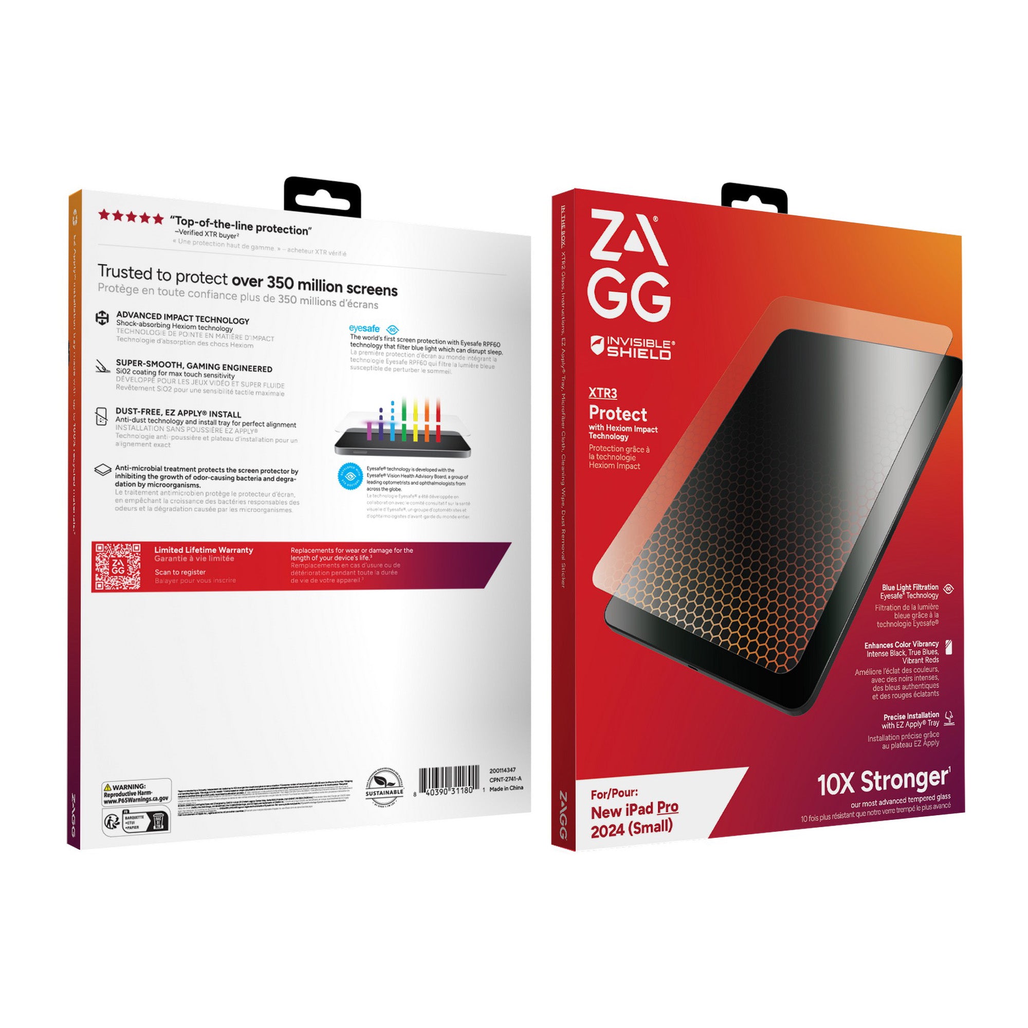 iPad Pro 11 2024 ZAGG InvisibleShield Glass XTR3 Screen Protector - 15-12878