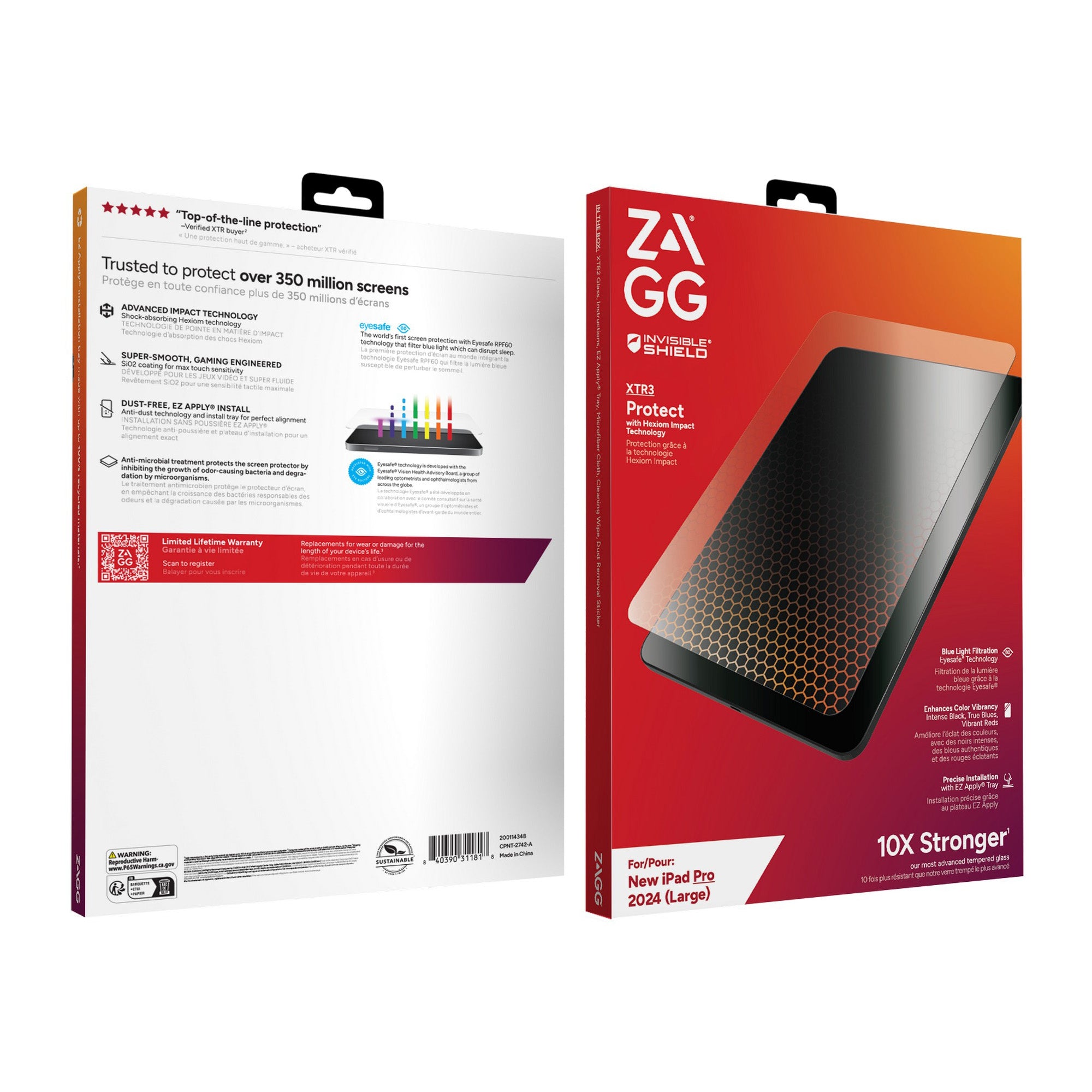 iPad Pro 13 2024 ZAGG InvisibleShield Glass XTR3 Screen Protector - 15-12879