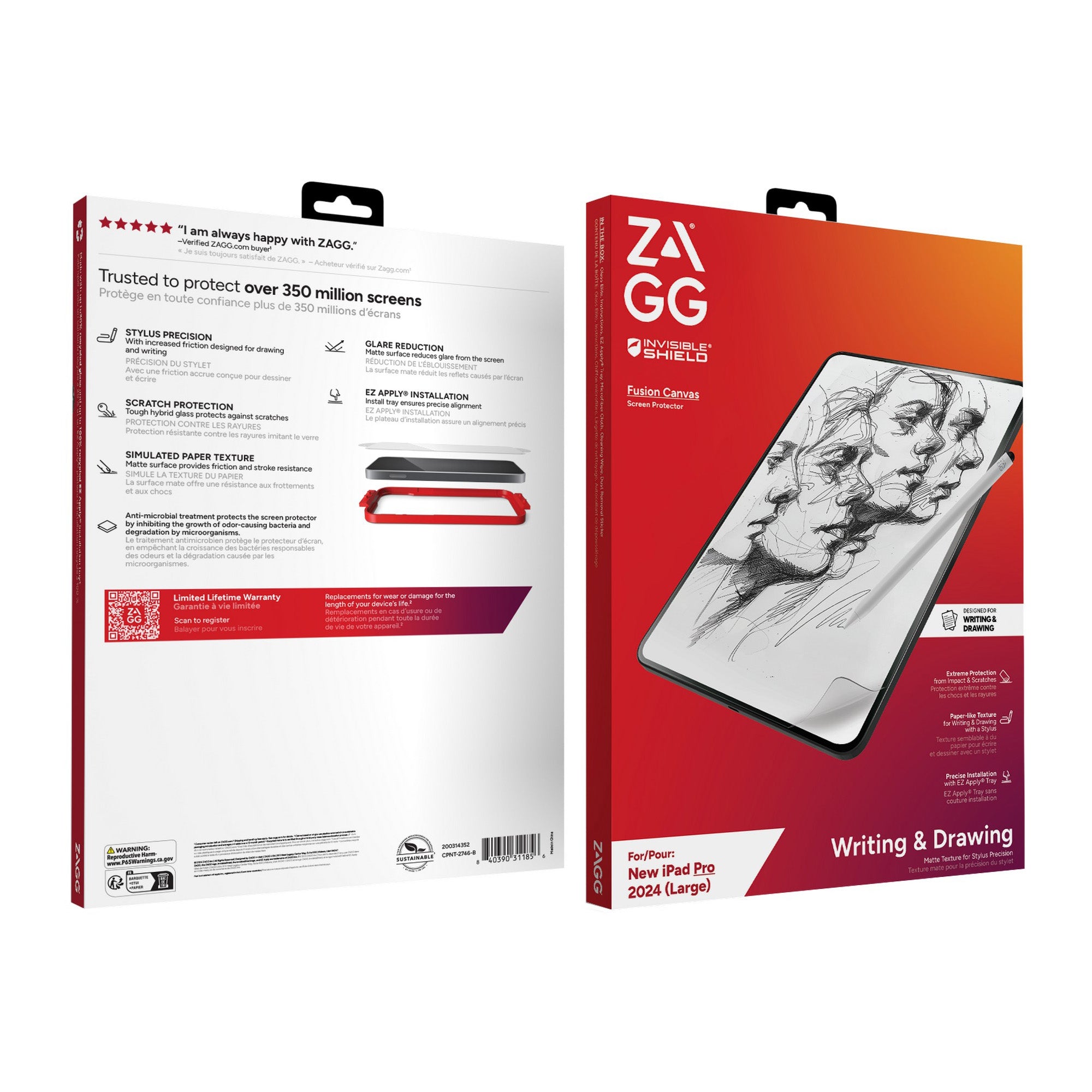 iPad Pro 13 2024 ZAGG InvisibleShield Fusion Canvas Screen Protector - 15-12883