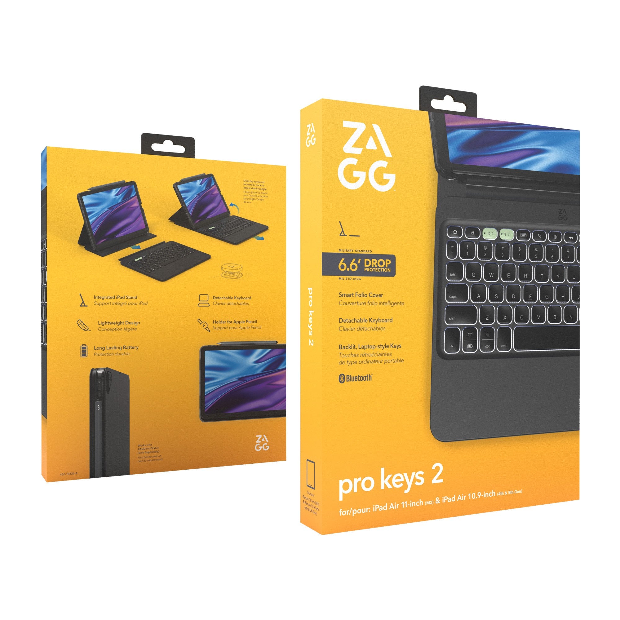 iPad Air 11 2024 ZAGG Pro Keys 2 Keyboard - Black - 15-12890