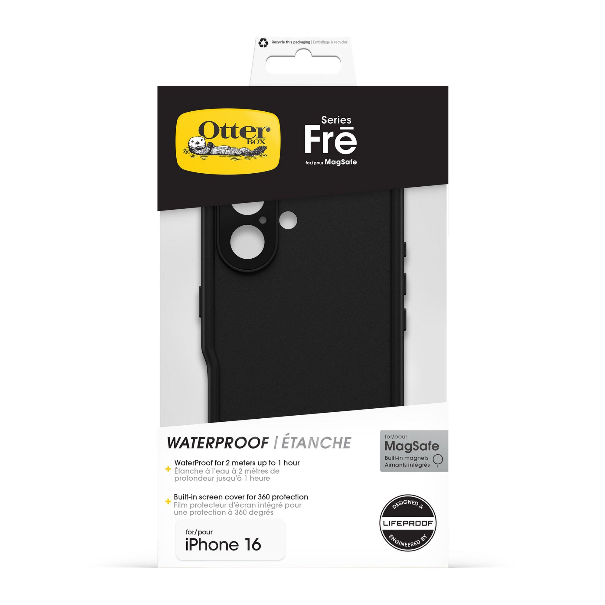 iPhone 16 Otterbox Fre MagSafe Case - Black - 15-12996