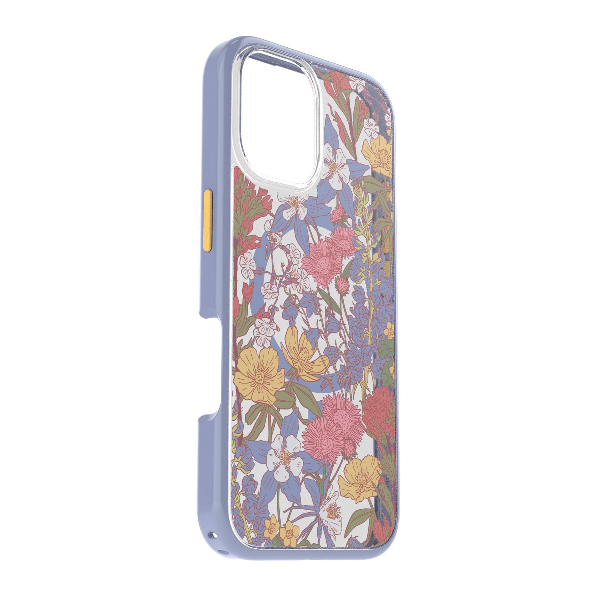 iPhone 16 Otterbox Symmetry Clear w/ MagSafe Series Case - Purple - Wildflowers - 15-13060