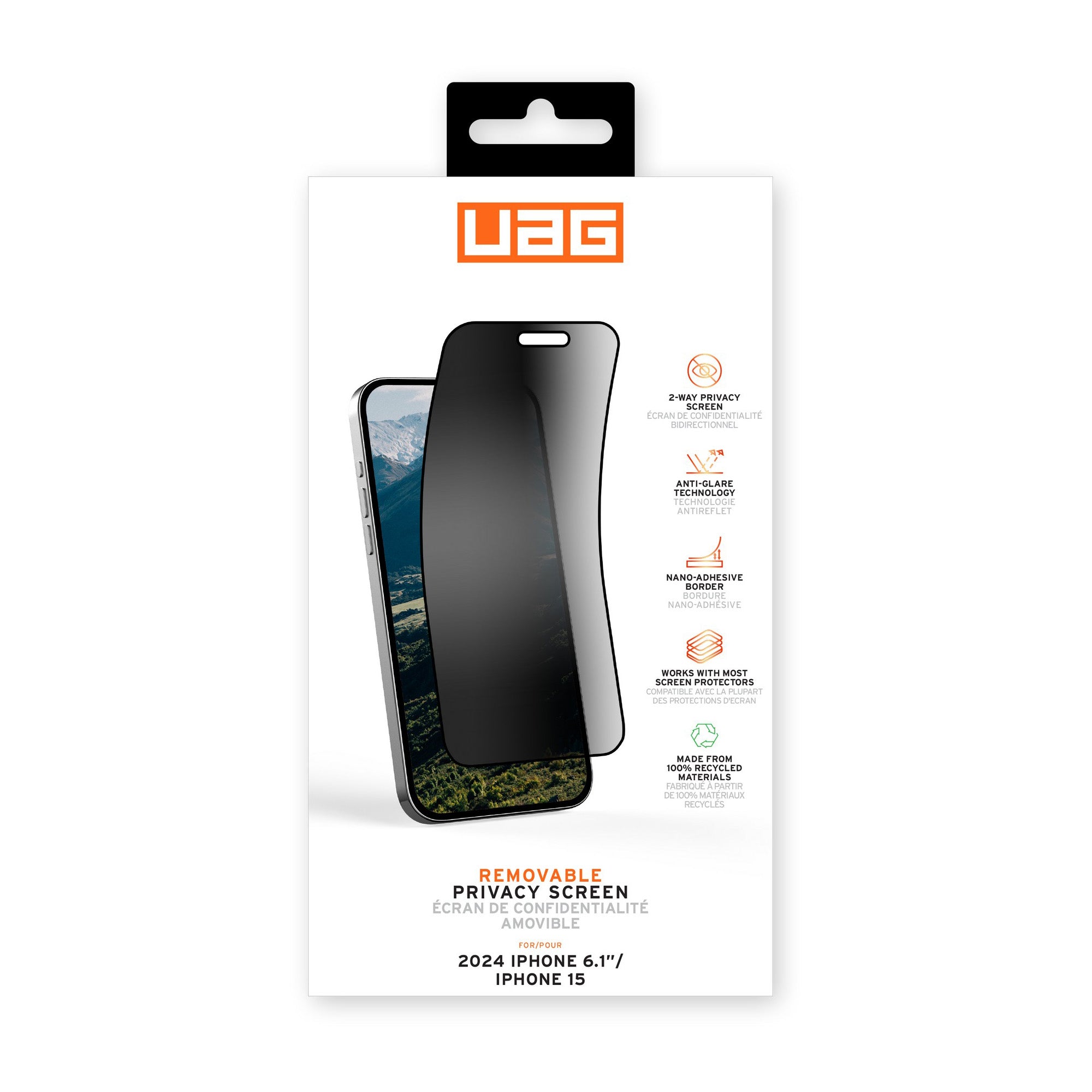 iPhone 16 UAG Removable Eco Privacy Screen - 15-13190