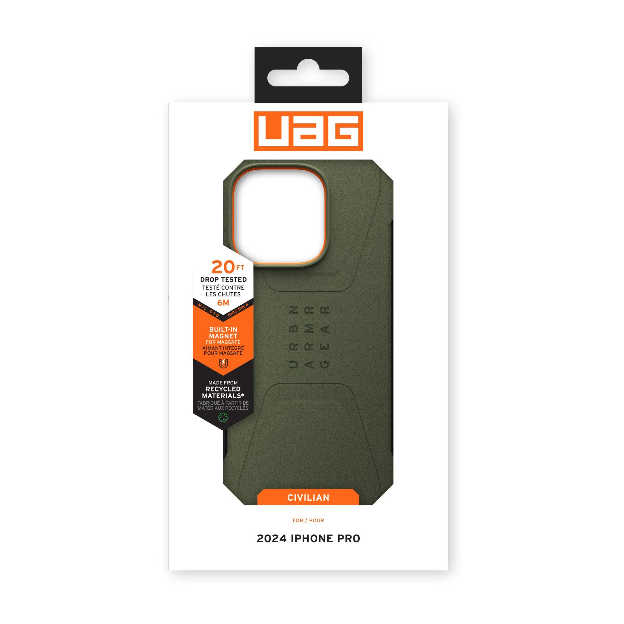iPhone 16 Pro UAG Civilian MagSafe Case - Olive Drab - 15-13192