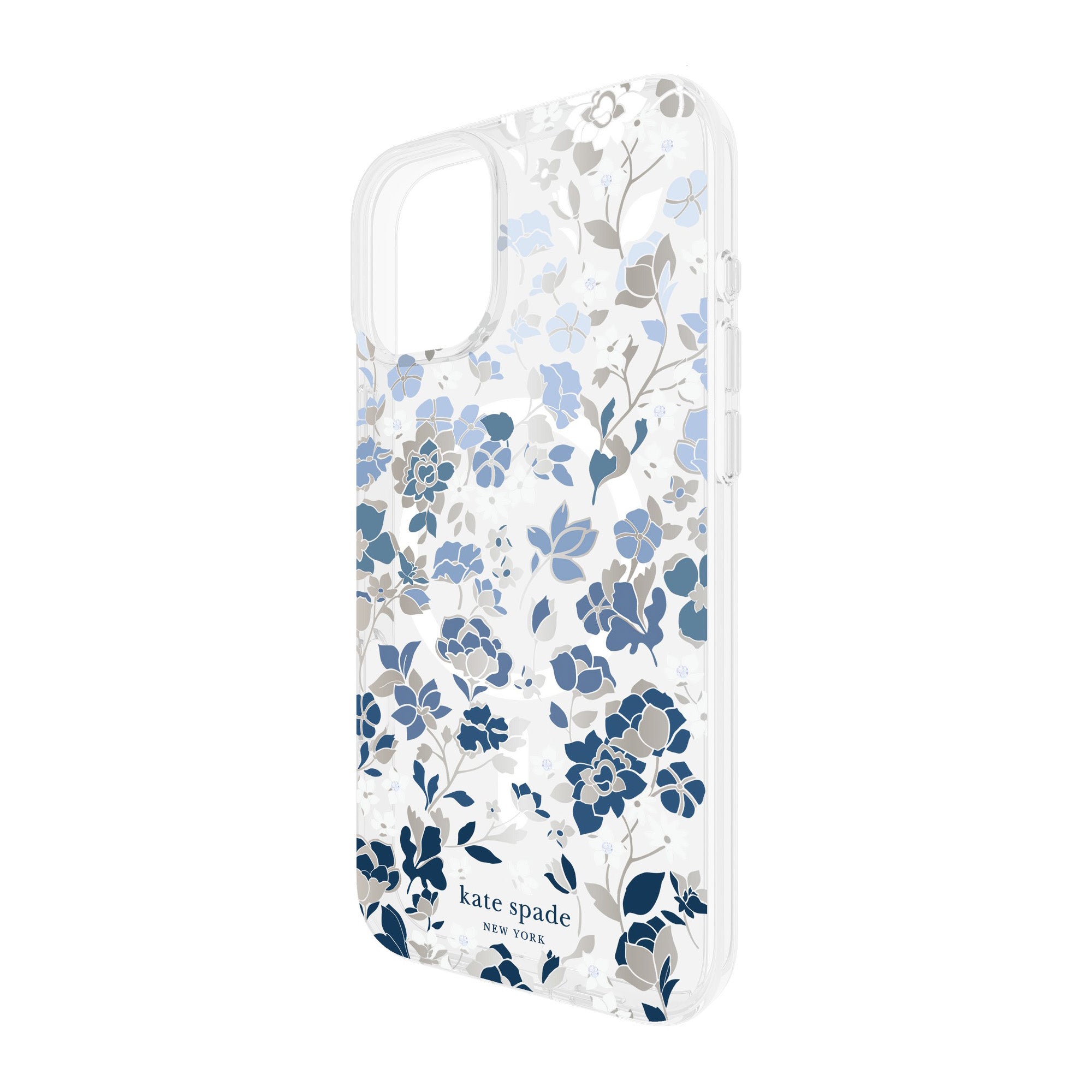 iPhone 16 Plus Kate Spade Protective Prints MagSafe Case - Flowerbed Blue - 15-13253