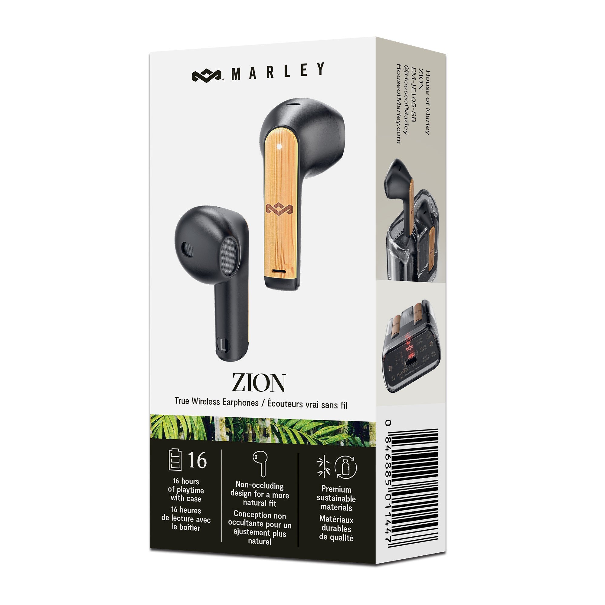 House of Marley Zion True Wireless TWS Earbuds - Black - 15-13293