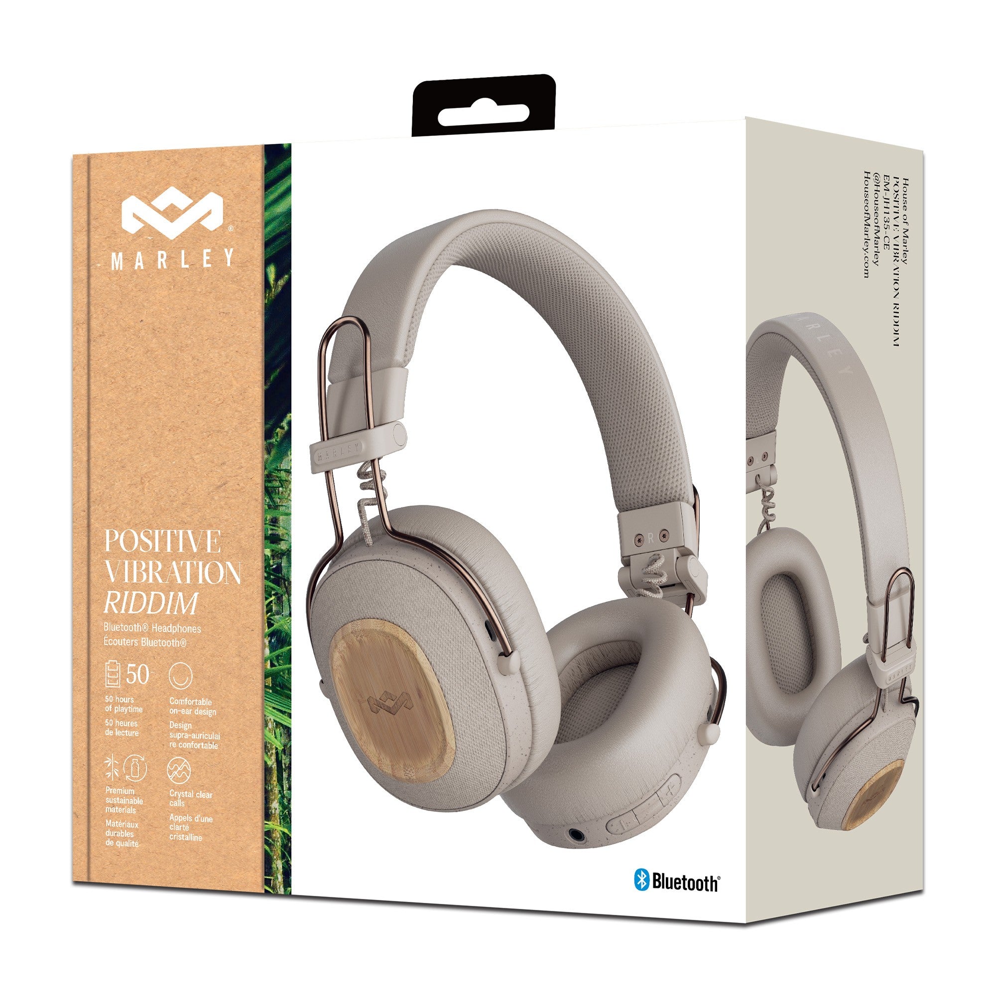 House of Marley Positive Vibration Riddim Headphones - Cream - 15-13299