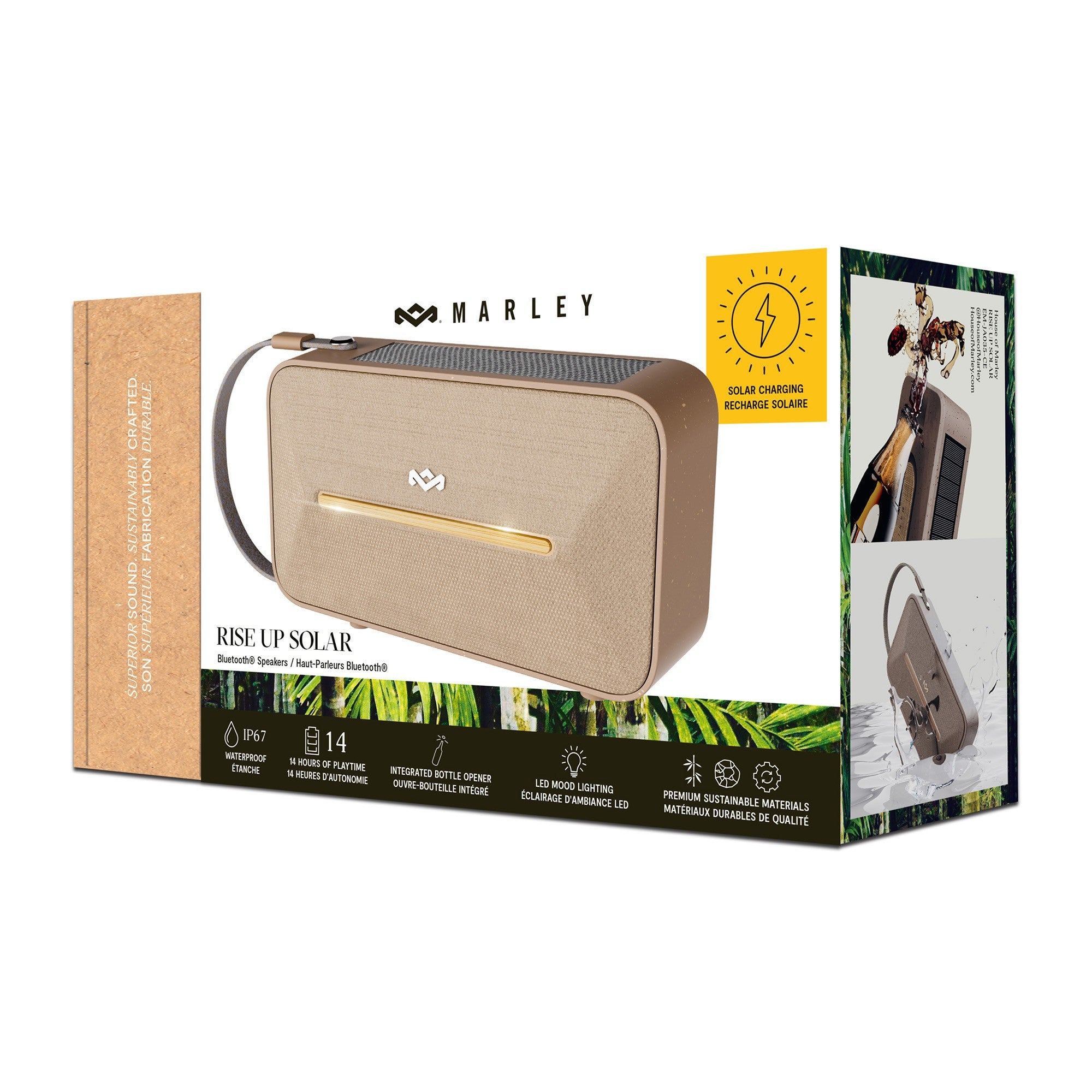 House of Marley Rise Up Solar Bluetooth Speaker - Cream - 15-13306