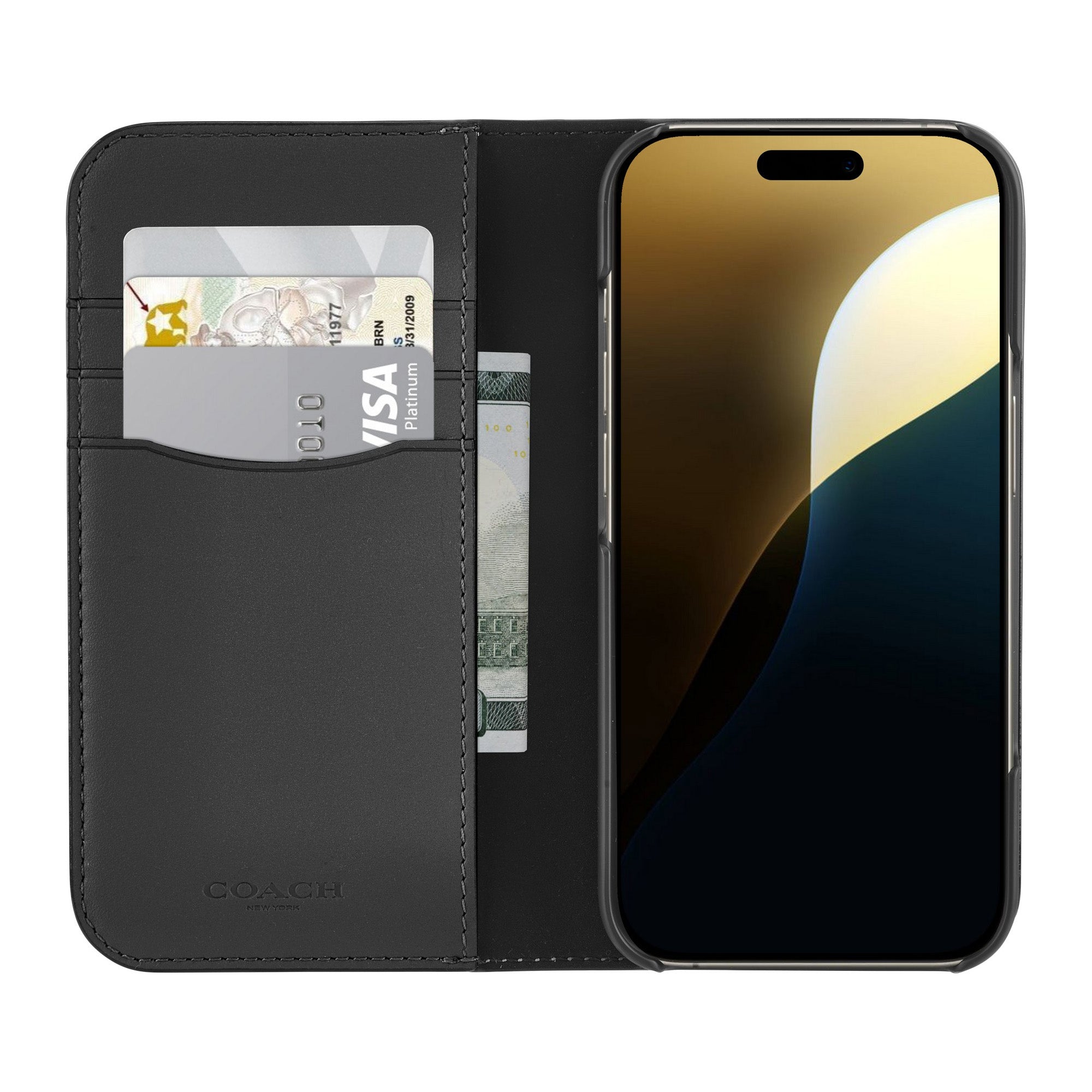 iPhone 16 Coach Folio Signature C Case - Charcoal - 15-13359