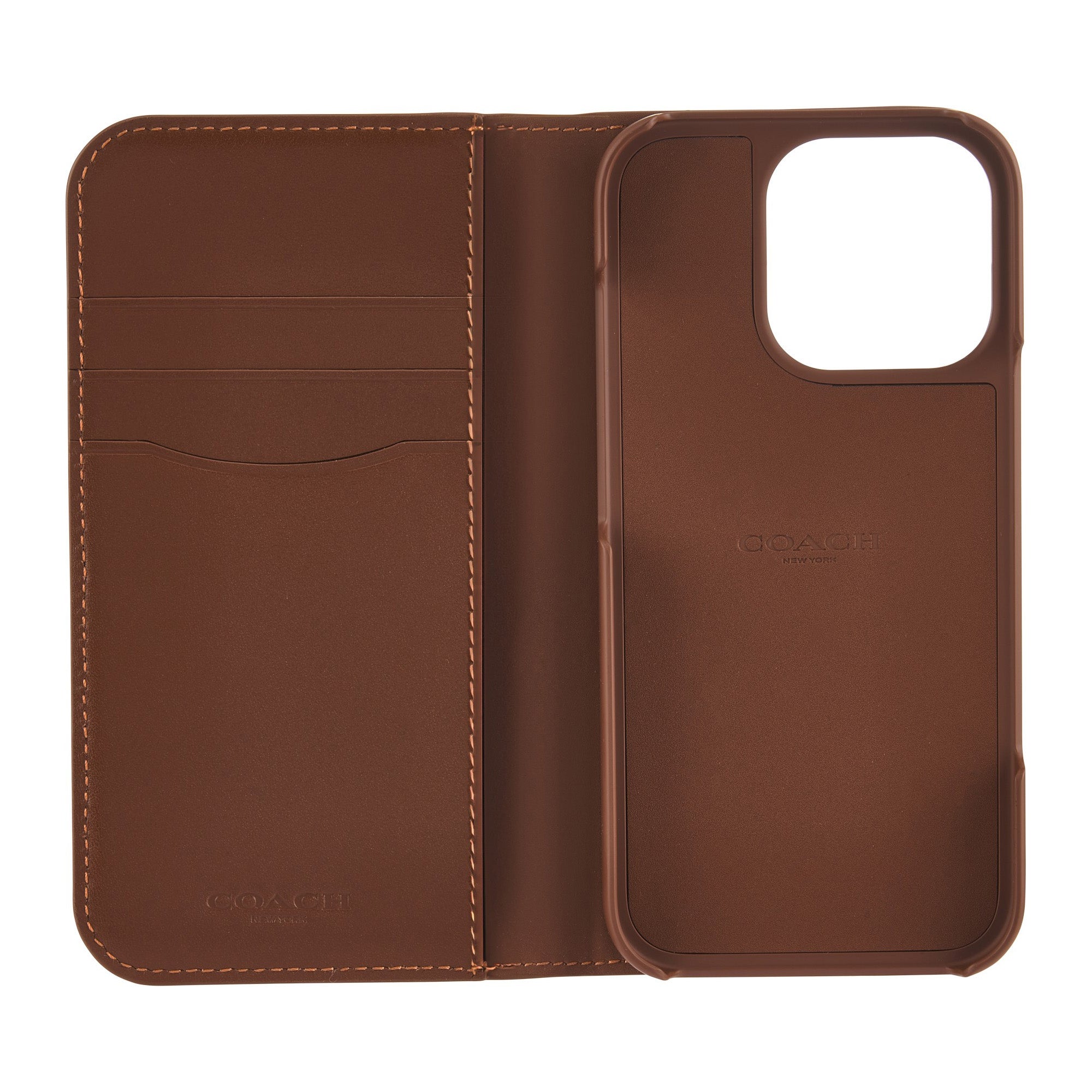 iPhone 16 Coach Leather Folio Case - Hazelnut - 15-13360