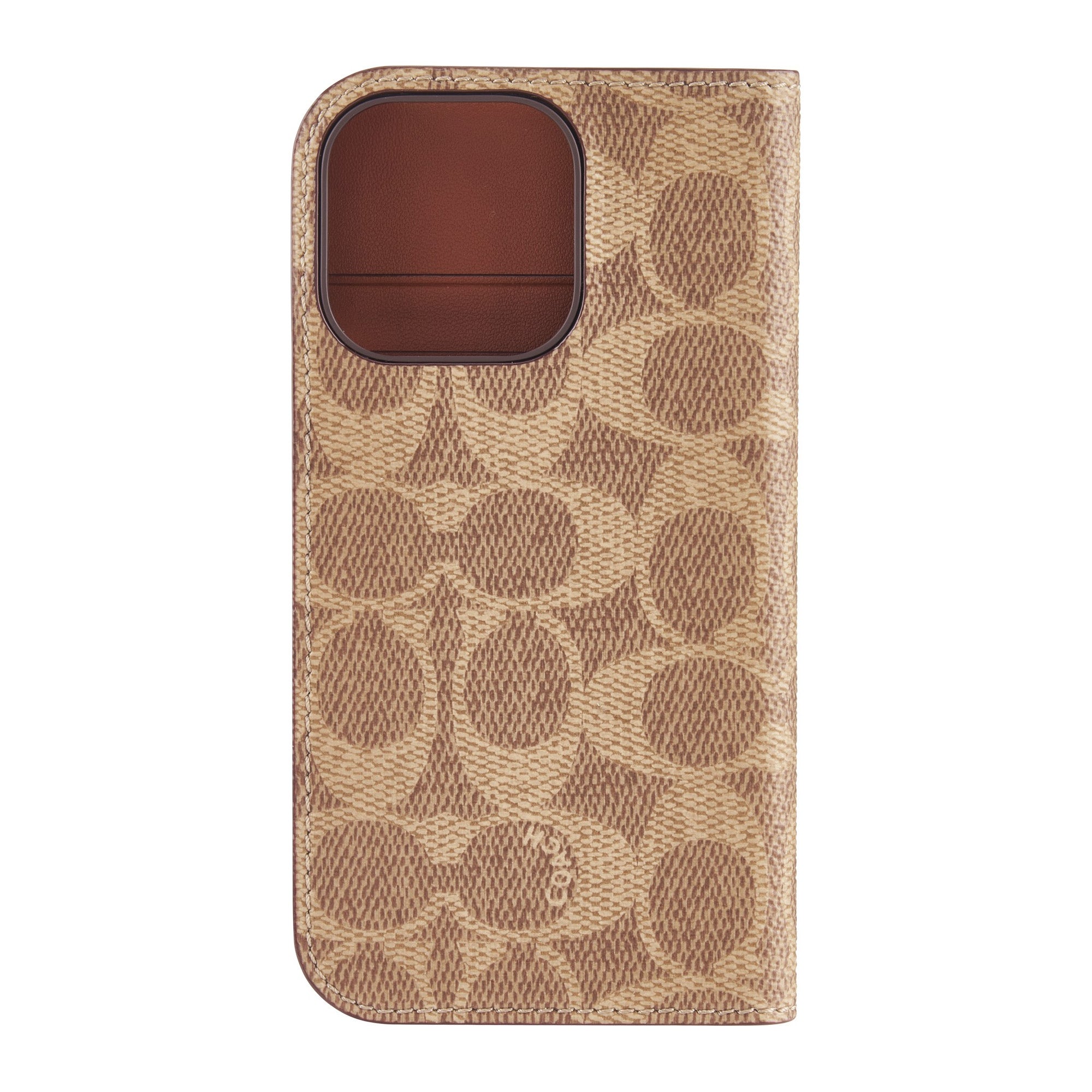 iPhone 16 Pro Coach Folio Signature C Case - Tan - 15-13365