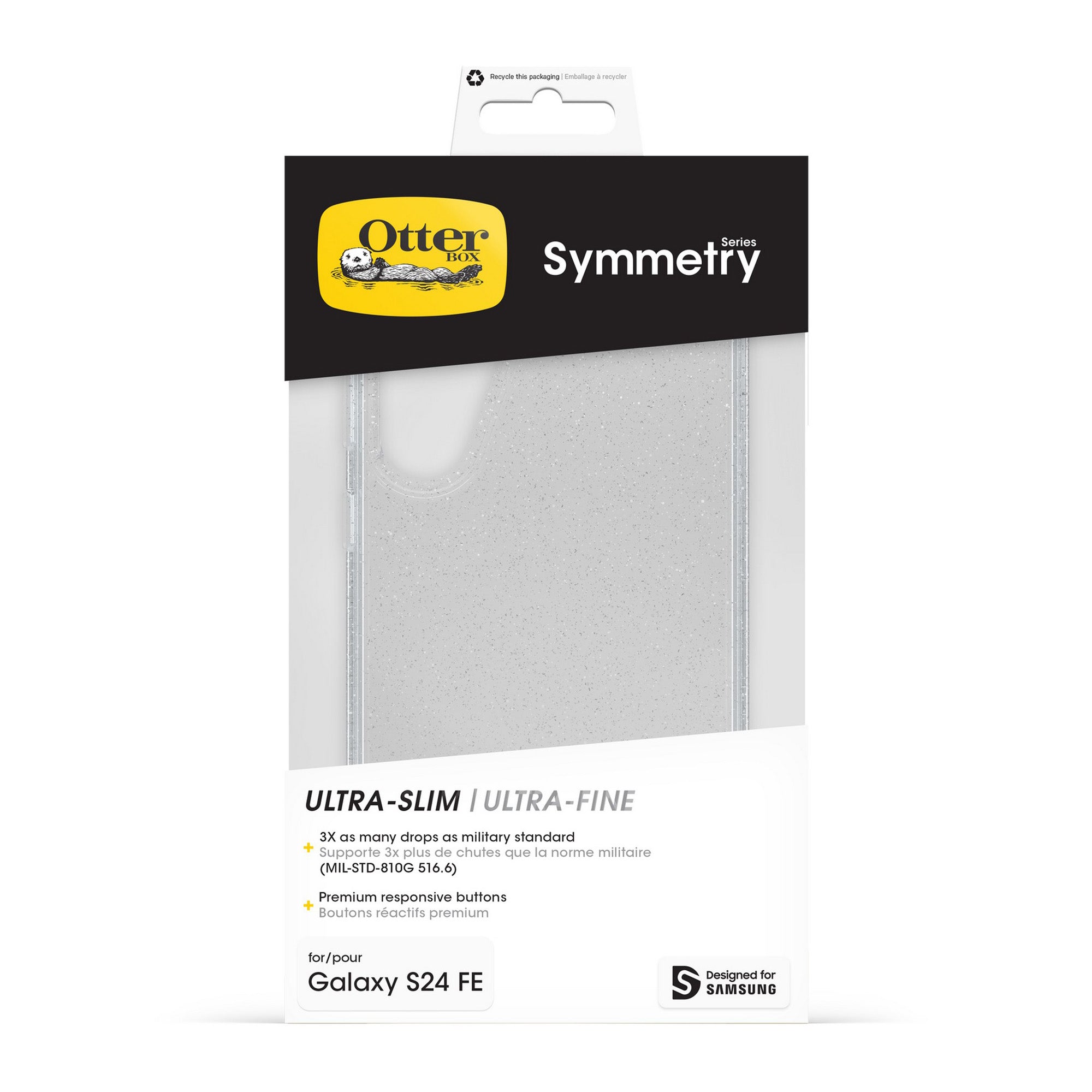 Samsung Galaxy S24 FE Otterbox Symmetry Clear Series Case - Clear/Silver - Stardust - 15-13521