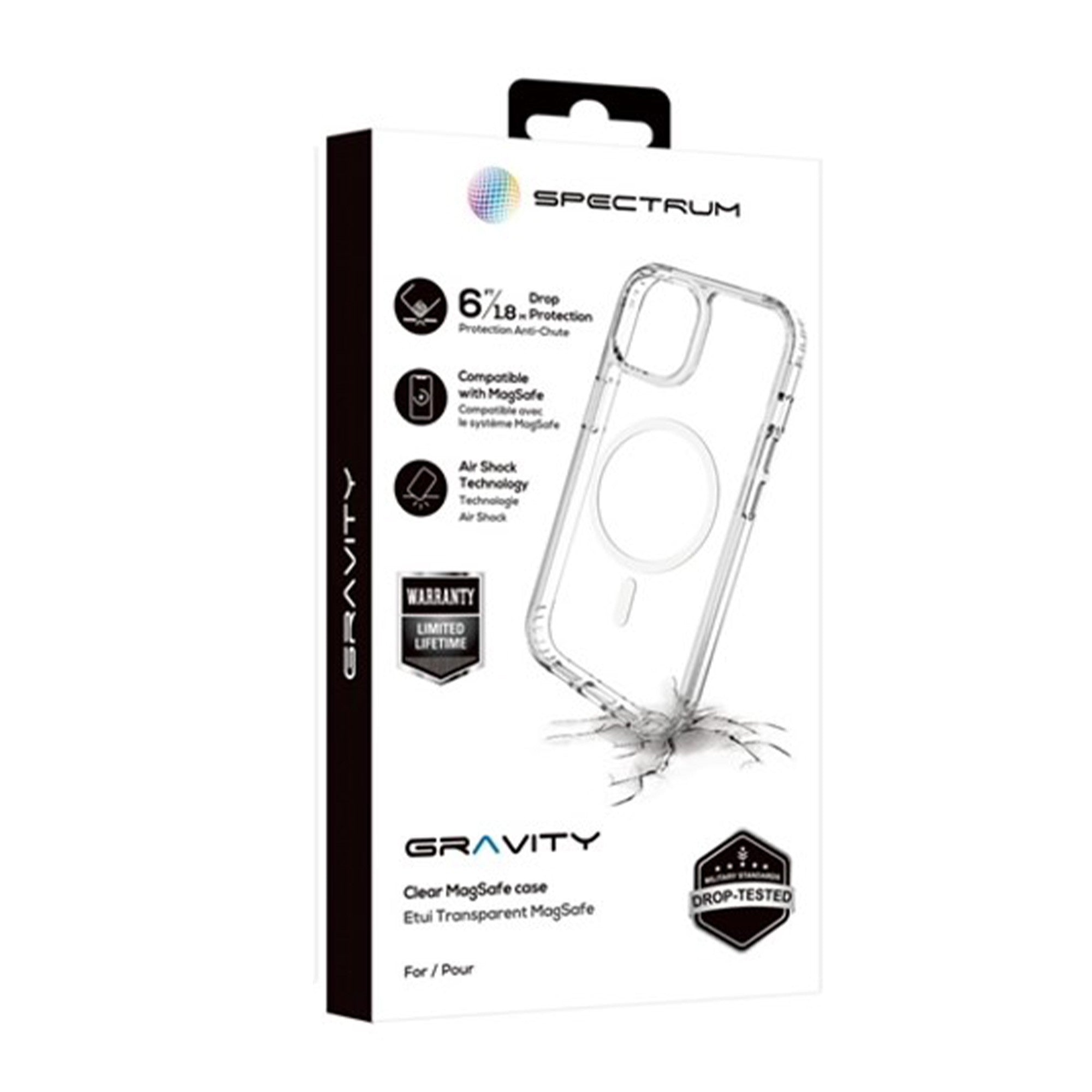 iPhone 15/14/13 SPECTRUM Gravity MagSafe Case - Clear - 15-13551