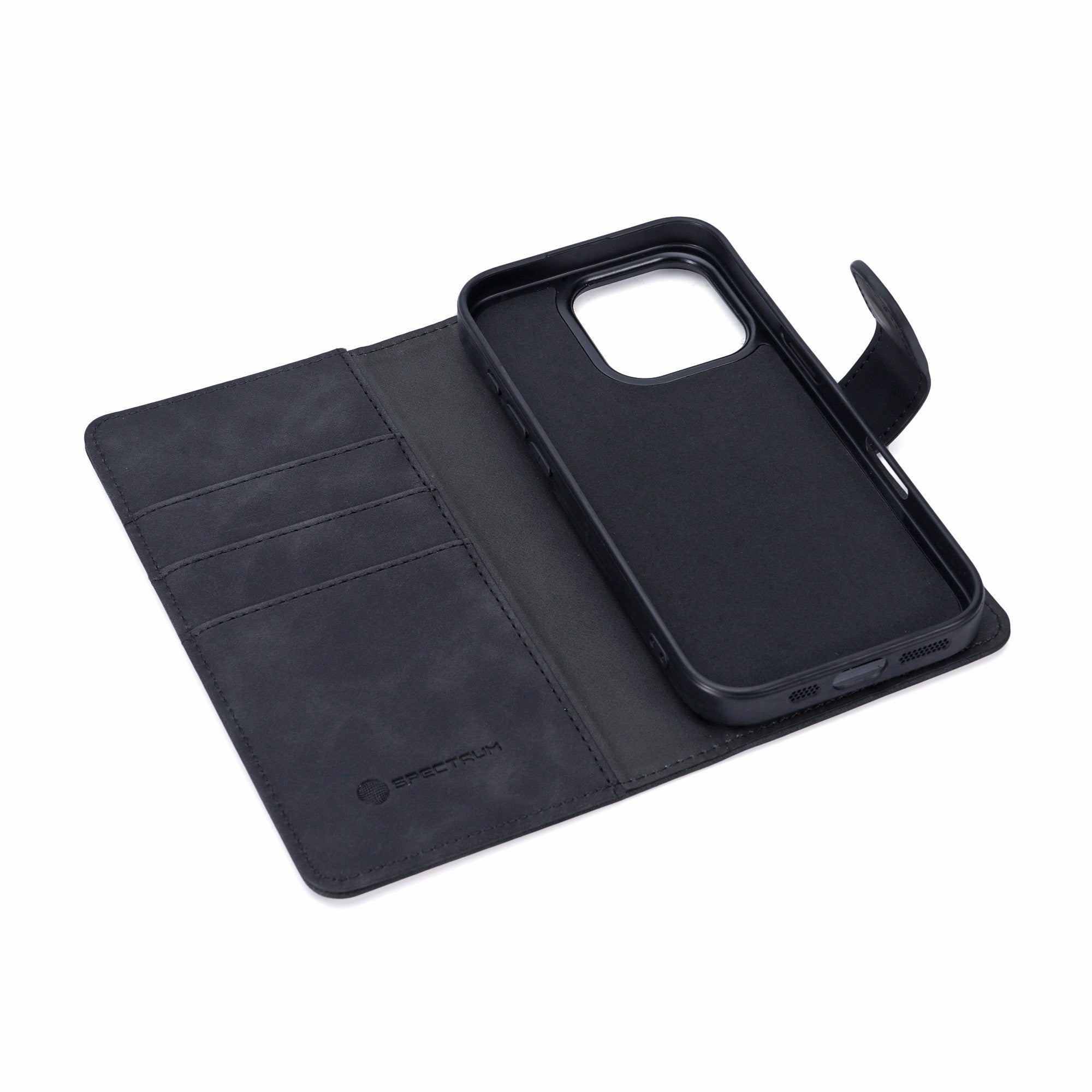 iPhone 16 Pro Max SPECTRUM Folio Slim Detachable 2-1 Wallet Case - Black - 15-13652