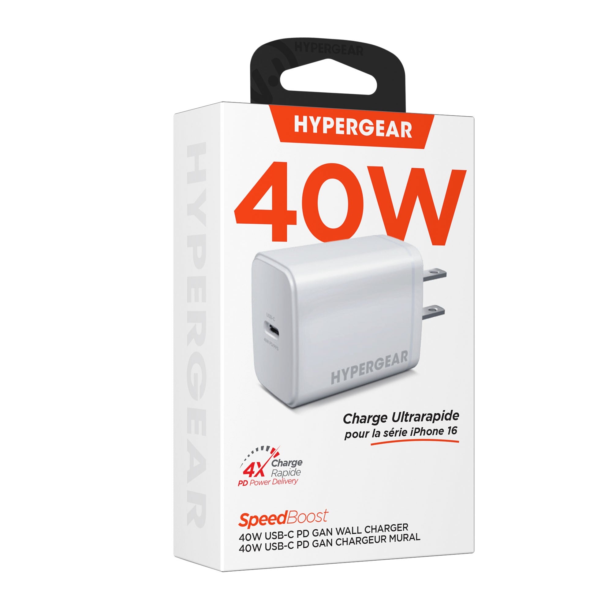 HyperGear 40W USB-C GaN Wall Charger - White - 15-13718