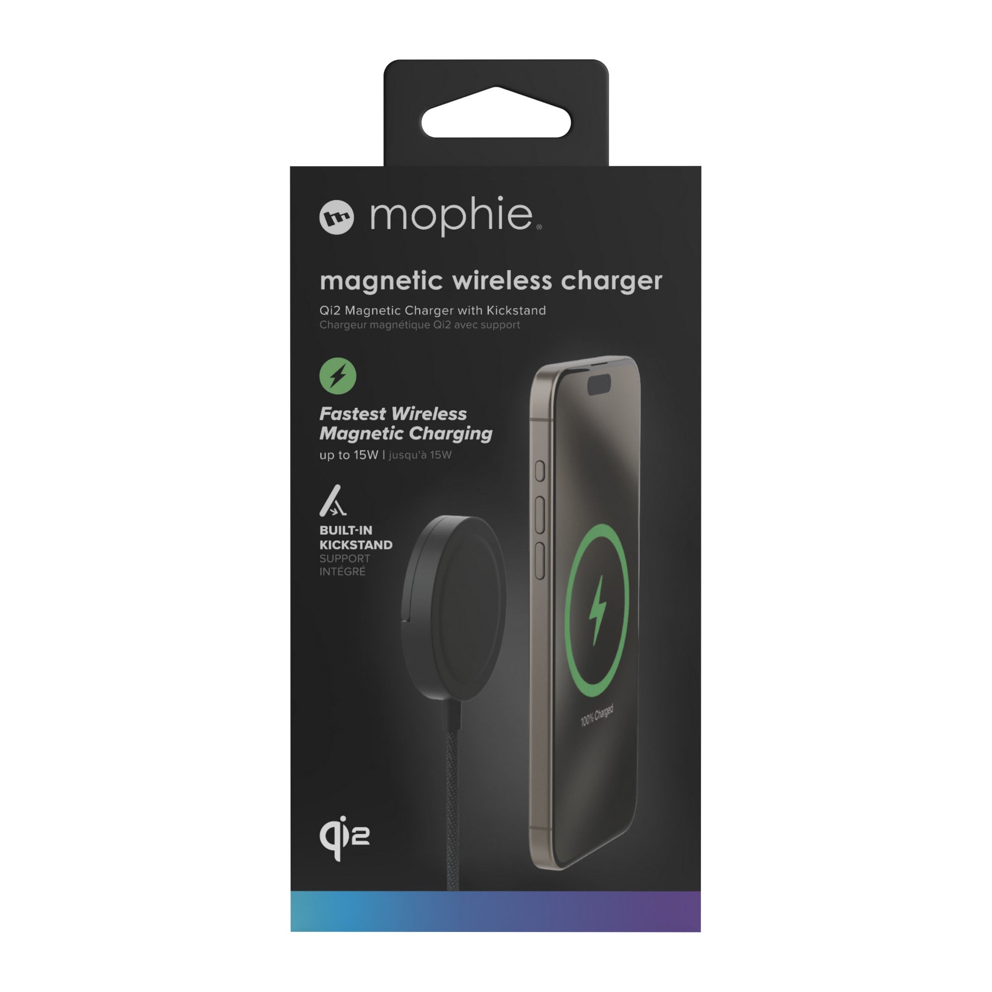 Mophie Qi2 Charging Pad w/Kickstand - Black - 15-13727