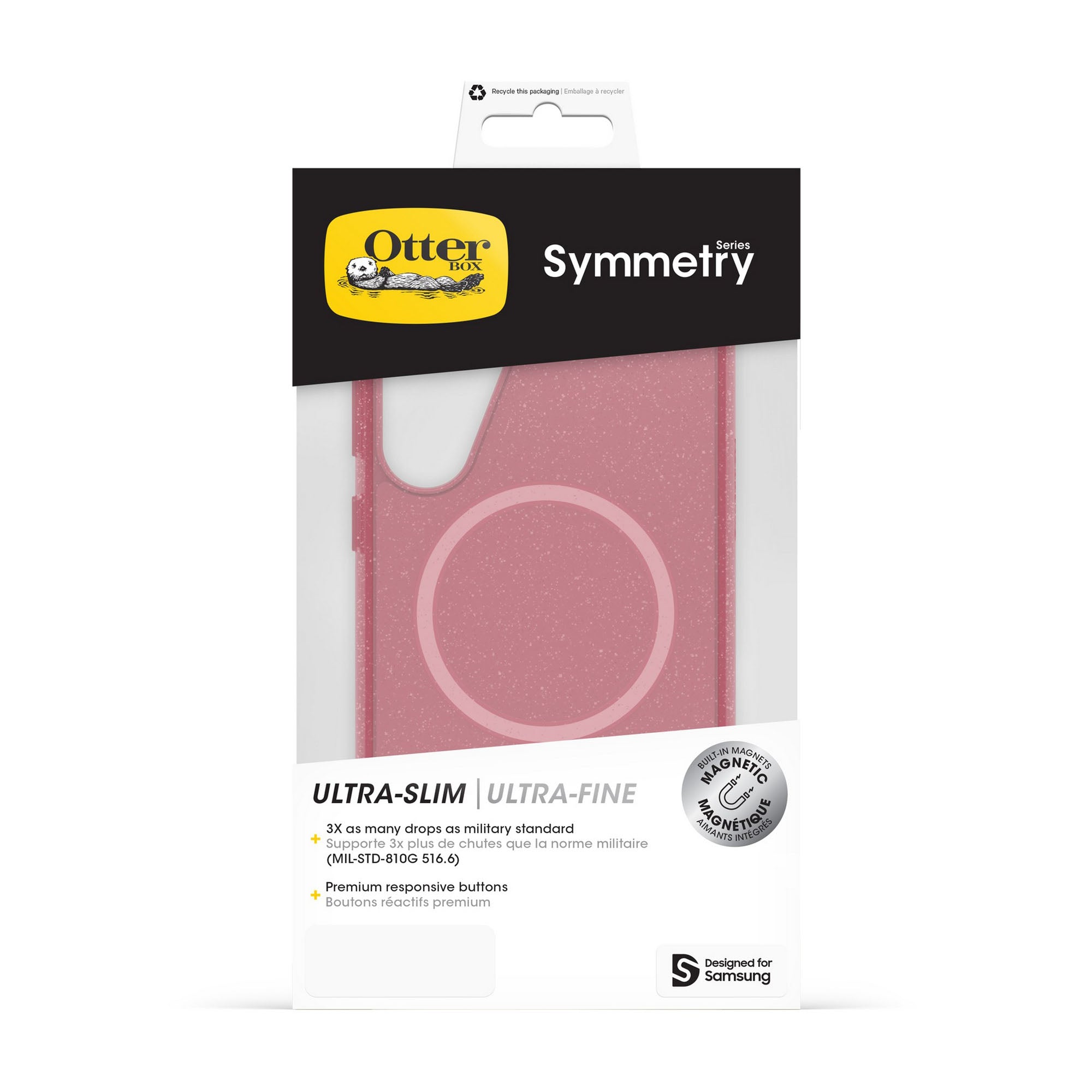 Samsung Galaxy S25+ Otterbox Symmetry Series w/Magnets Clear Case - Pink - Thimbleberry - 15-13808