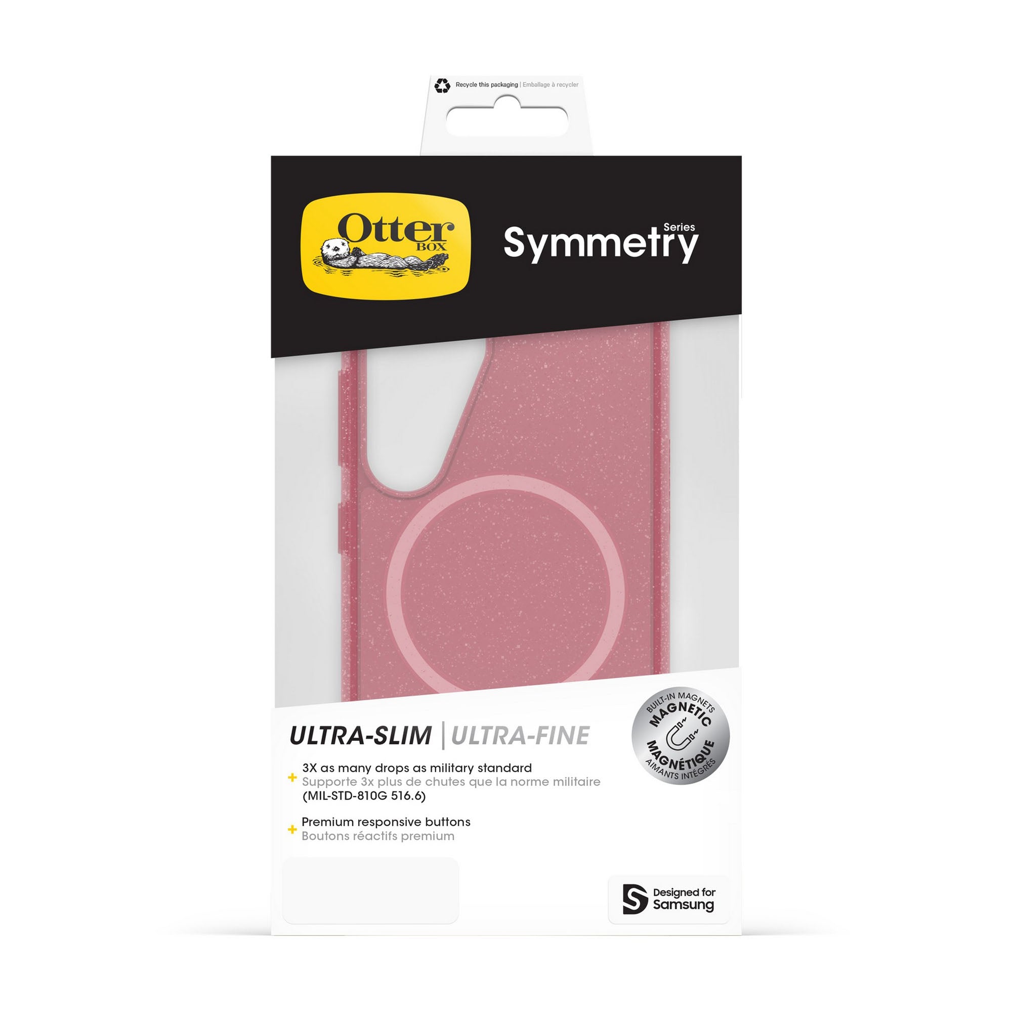 Samsung Galaxy S25 Otterbox Symmetry Series w/Magnets Clear Case - Pink - Thimbleberry - 15-13816