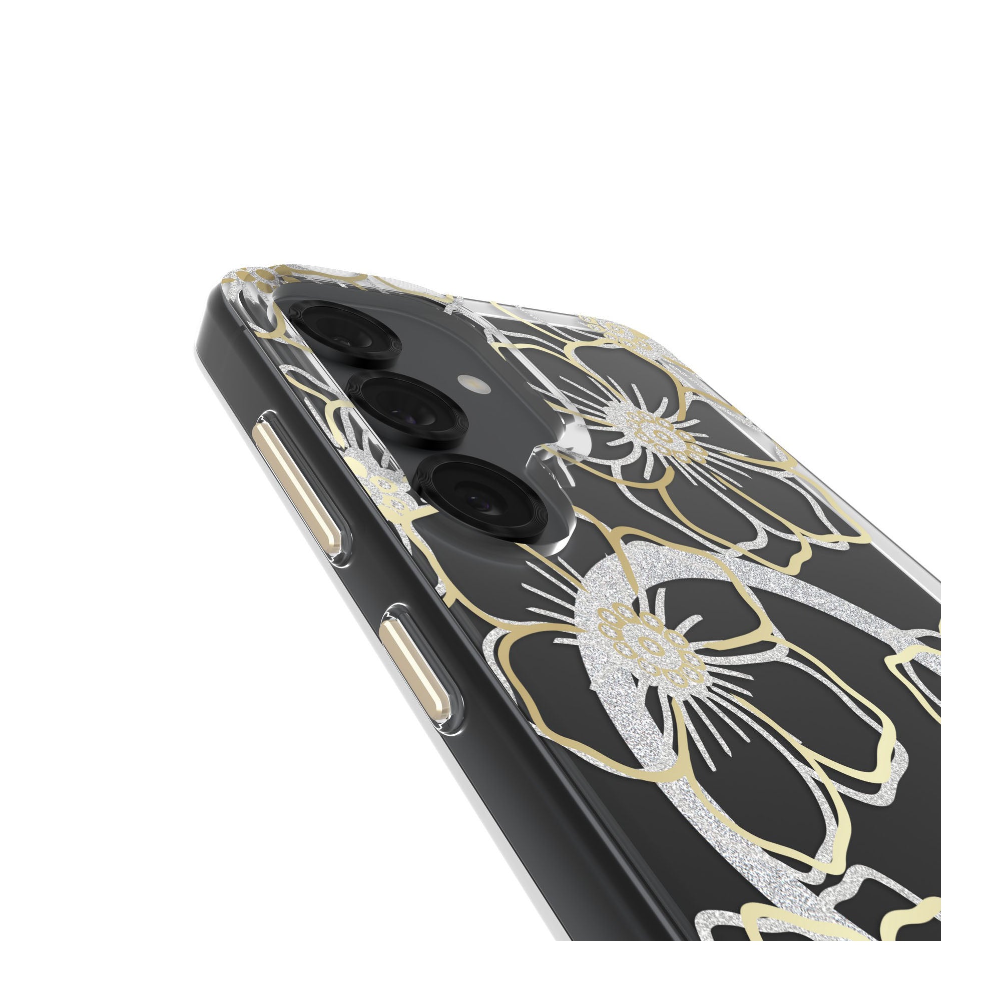 Samsung Galaxy S25 Case-Mate Floral Gems Case w/Magnets - Gold - 15-13940