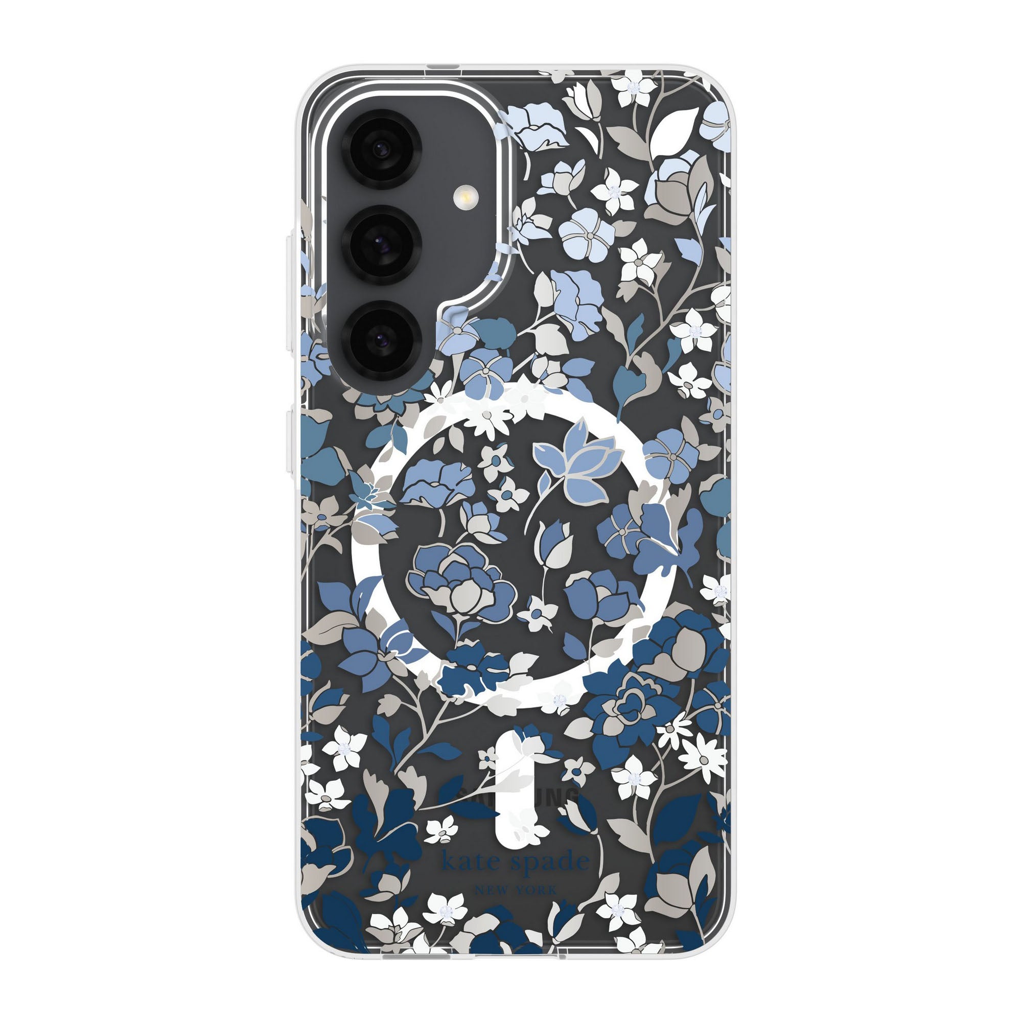 Samsung Galaxy S25 Kate Spade Protective Prints Case w/Magnets - Flowerbed Blue - 15-13942