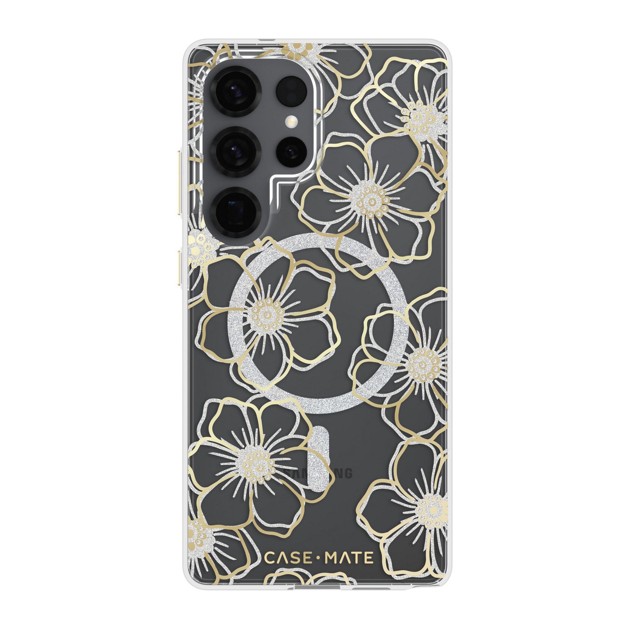 Samsung Galaxy S25 Ultra Case-Mate Floral Gems Case w/Magnets - Gold - 15-13948