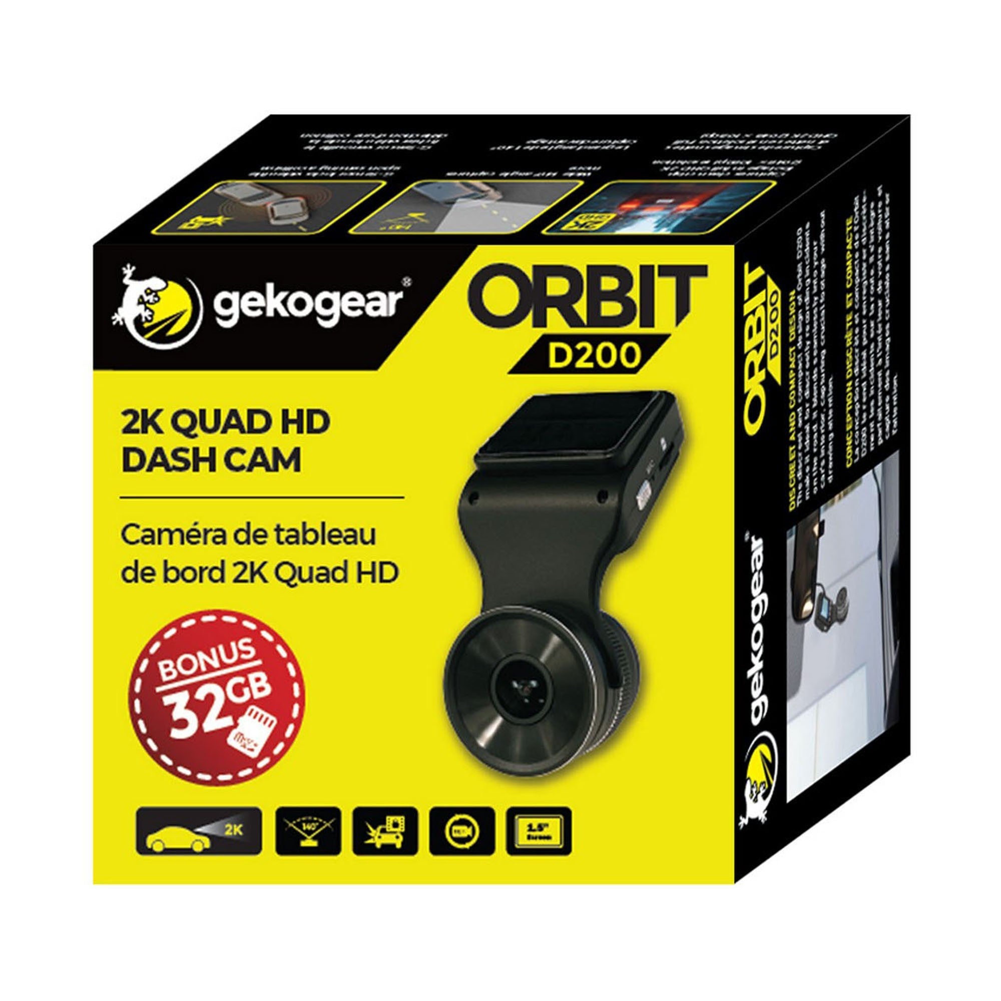 GekoGear Orbit D200 1296P Dash Camera - 15-13955