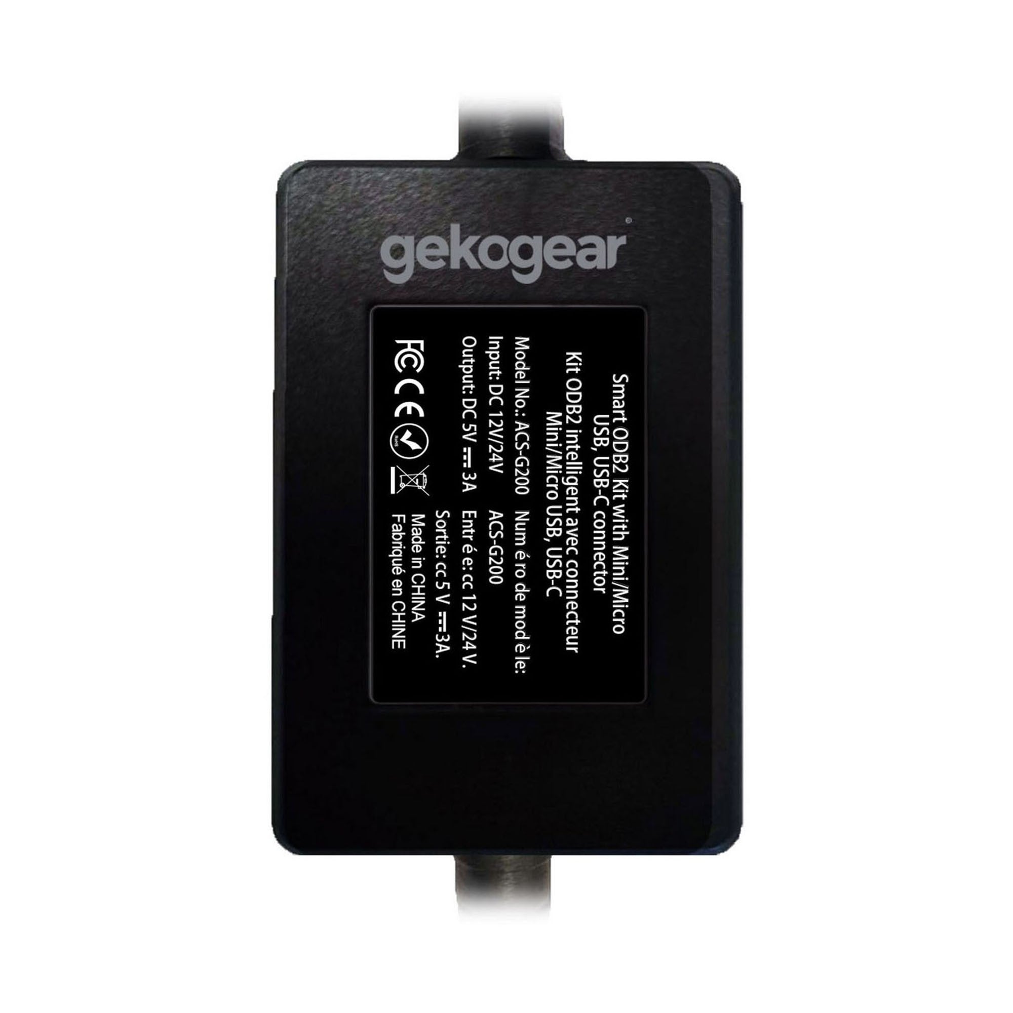 GekoGear Smart OBD2 Kit with Mini, Micro USB, USB-C - 15-13958