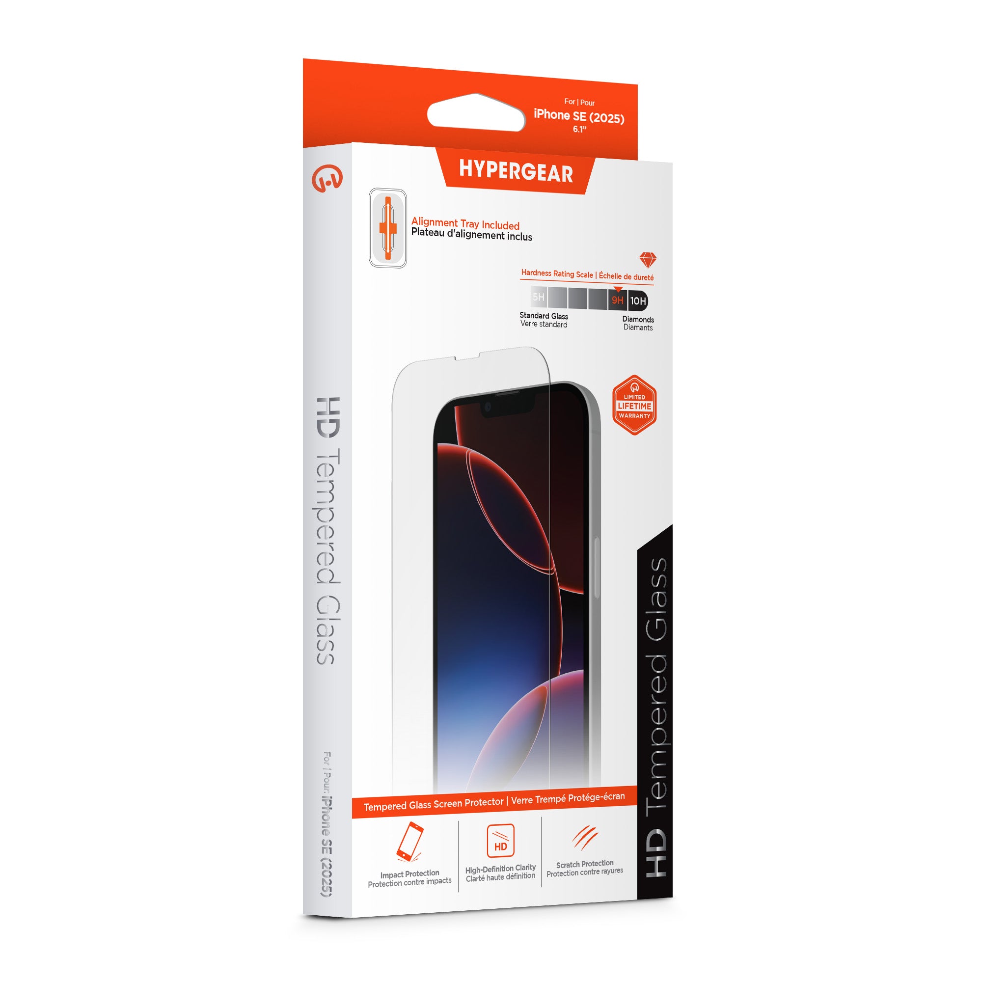 iPhone 16e/14/13/13 Pro HyperGear Tempered Glass Screen Protector w/Installation Applicator Tray - 15-14105