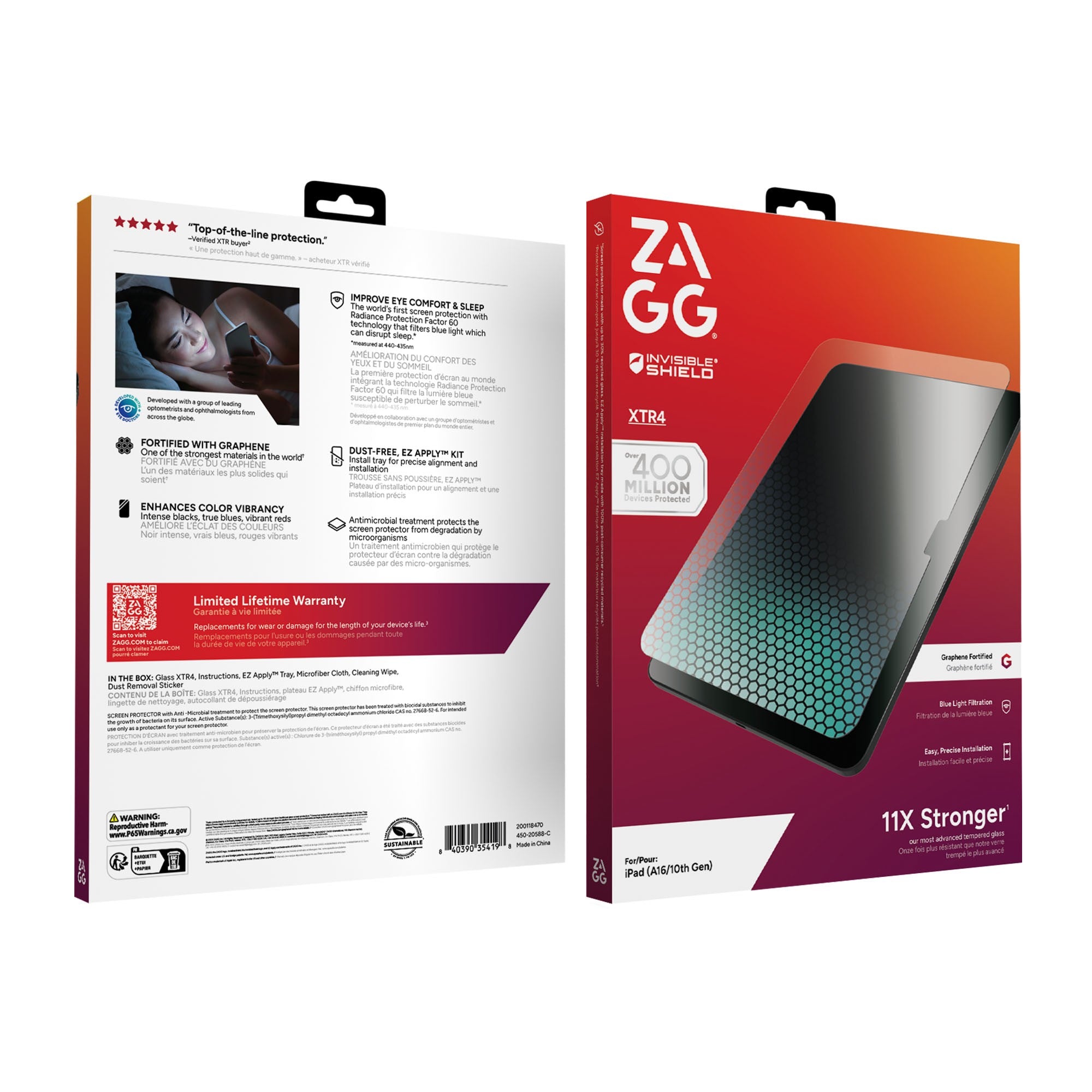 iPad 10.9 2025  ZAGG InvisibleShield Glass XTR4 Screen Protector - 15-14187