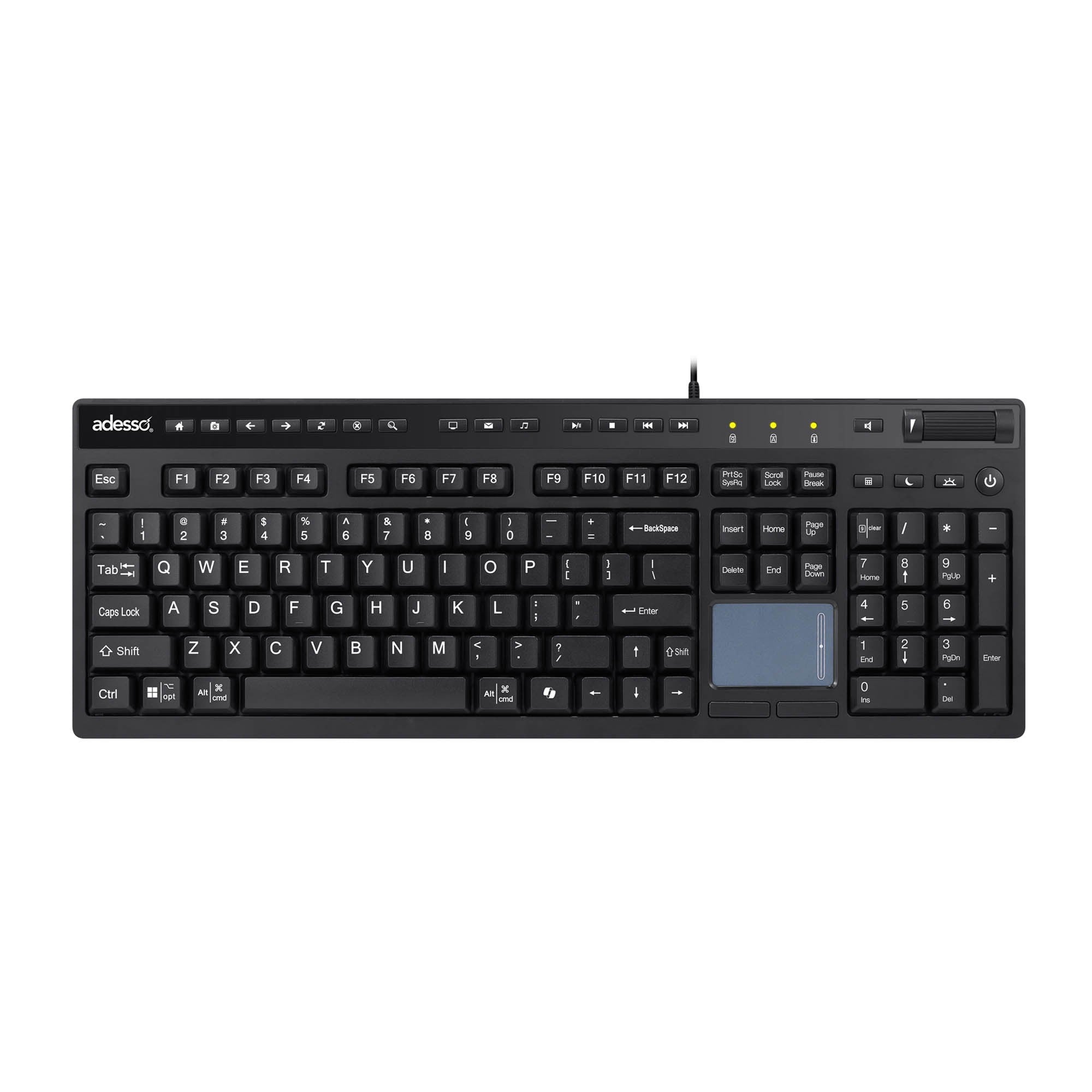 Adesso Multi OS USB Desktop Keyboard with Touchpad - 15-14251