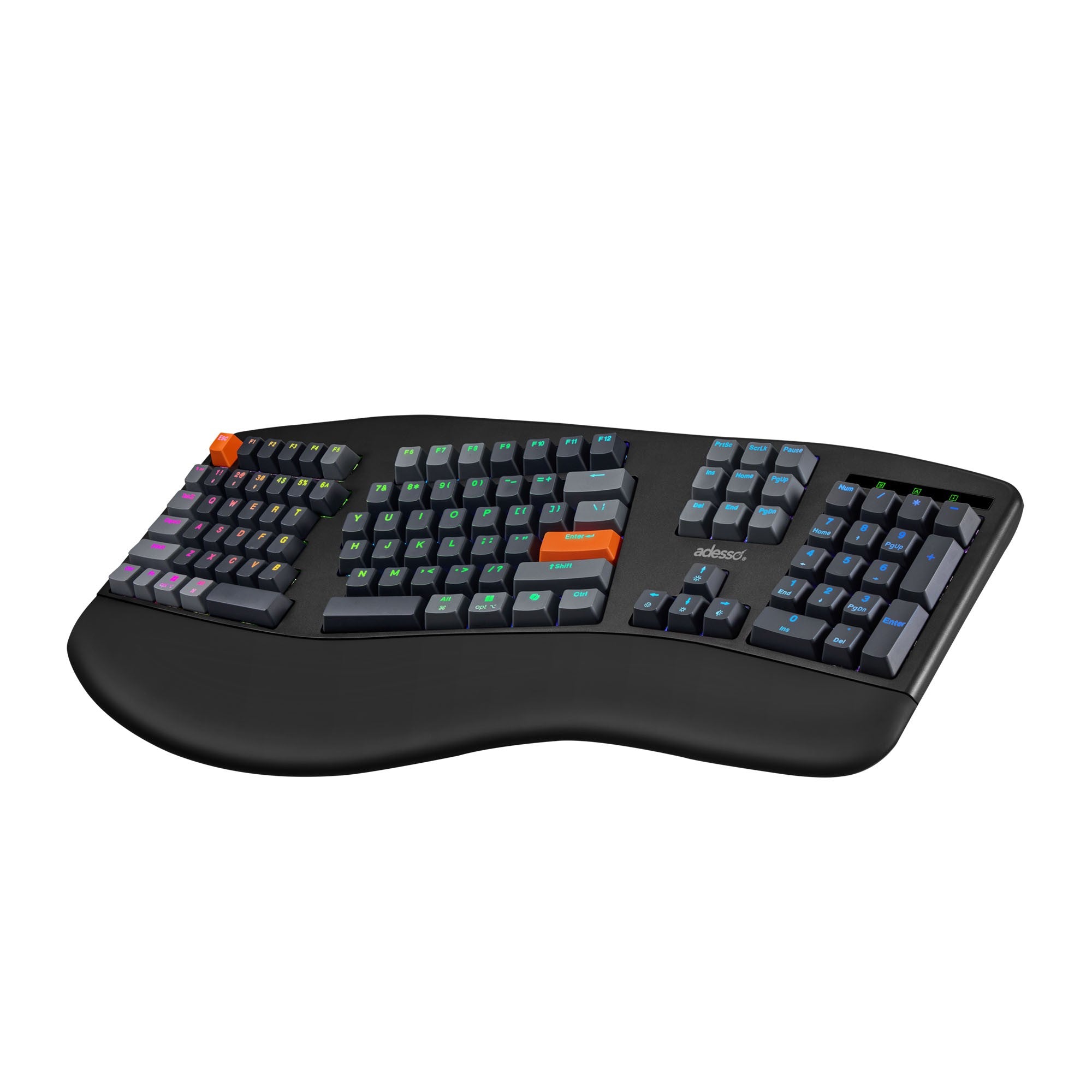 Adesso 2X Large Print Illuminated Ergonomic Mechanical Keyboard - 15-14260