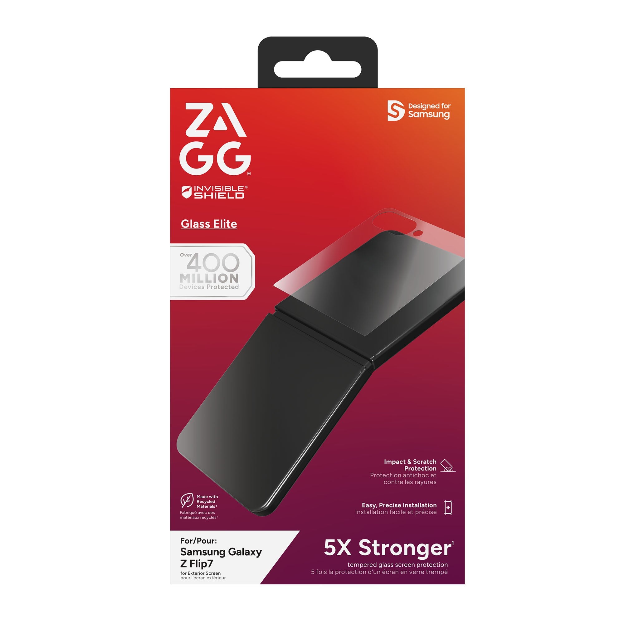 Samsung Galaxy Z Flip7 ZAGG InvisibleShield Glass Elite Screen Protector - 15-14512