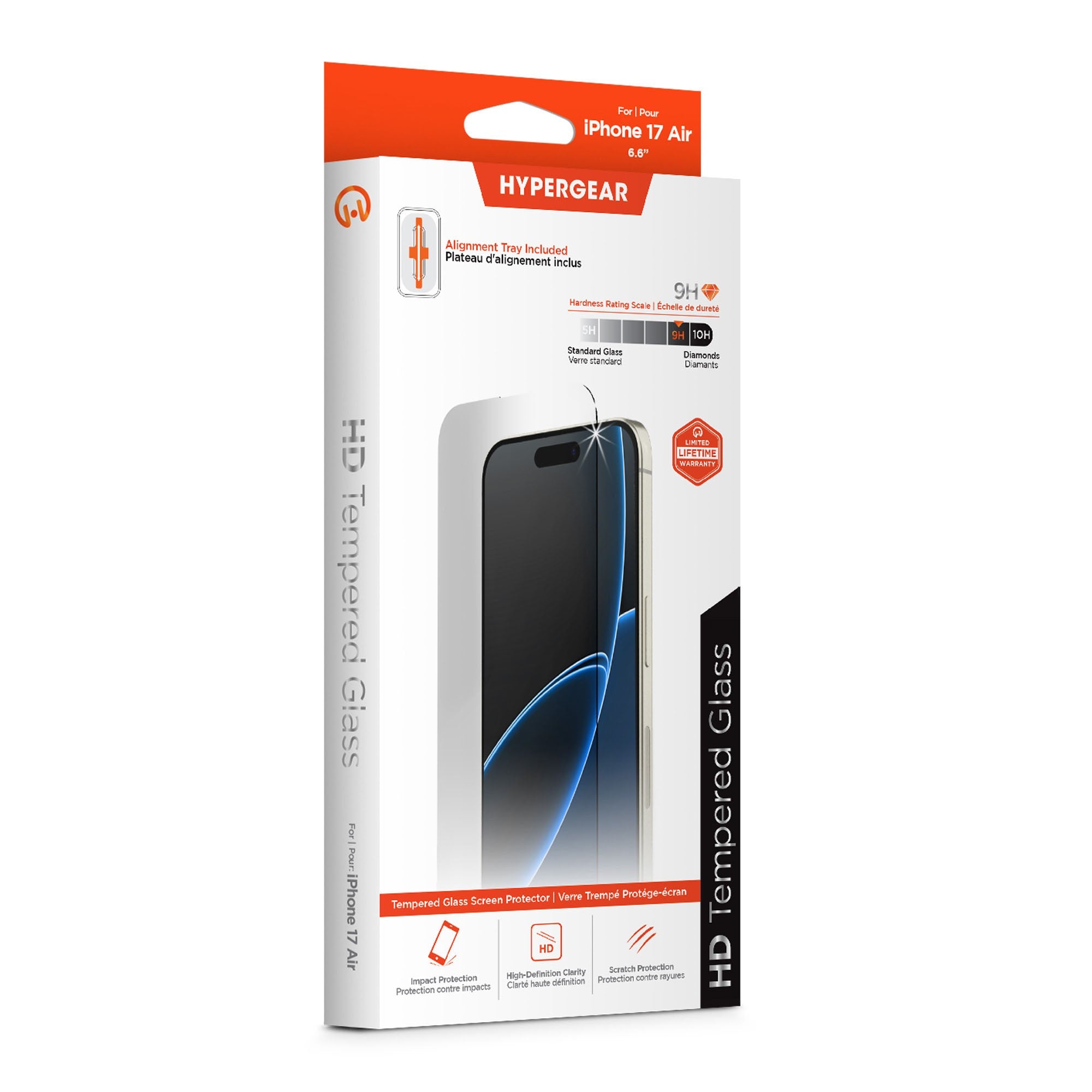 iPhone Air HyperGear Tempered Glass Screen Protector w/Dust Removal Applicator Tray - 15-14538