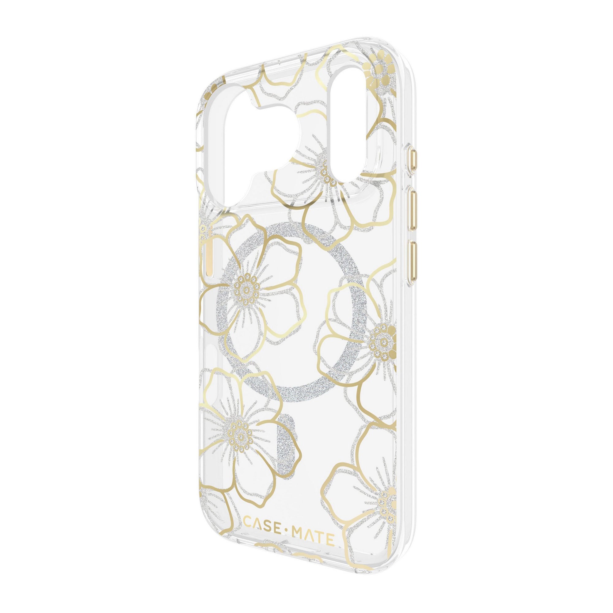 iPhone 17 Pro Case-Mate Floral Gems MagSafe Case - Gold - 15-14585