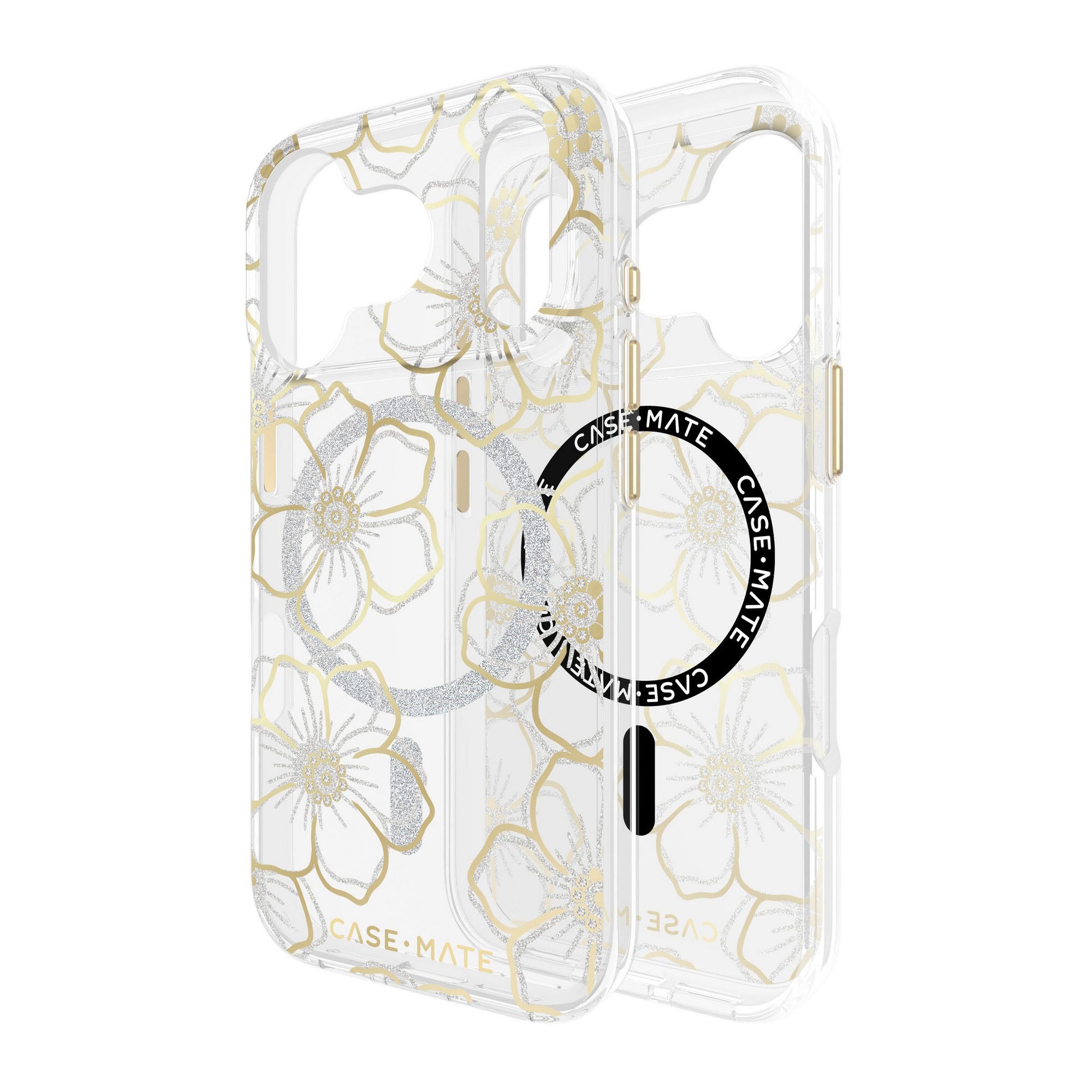 iPhone 17 Pro Case-Mate Floral Gems MagSafe Case - Gold - 15-14585