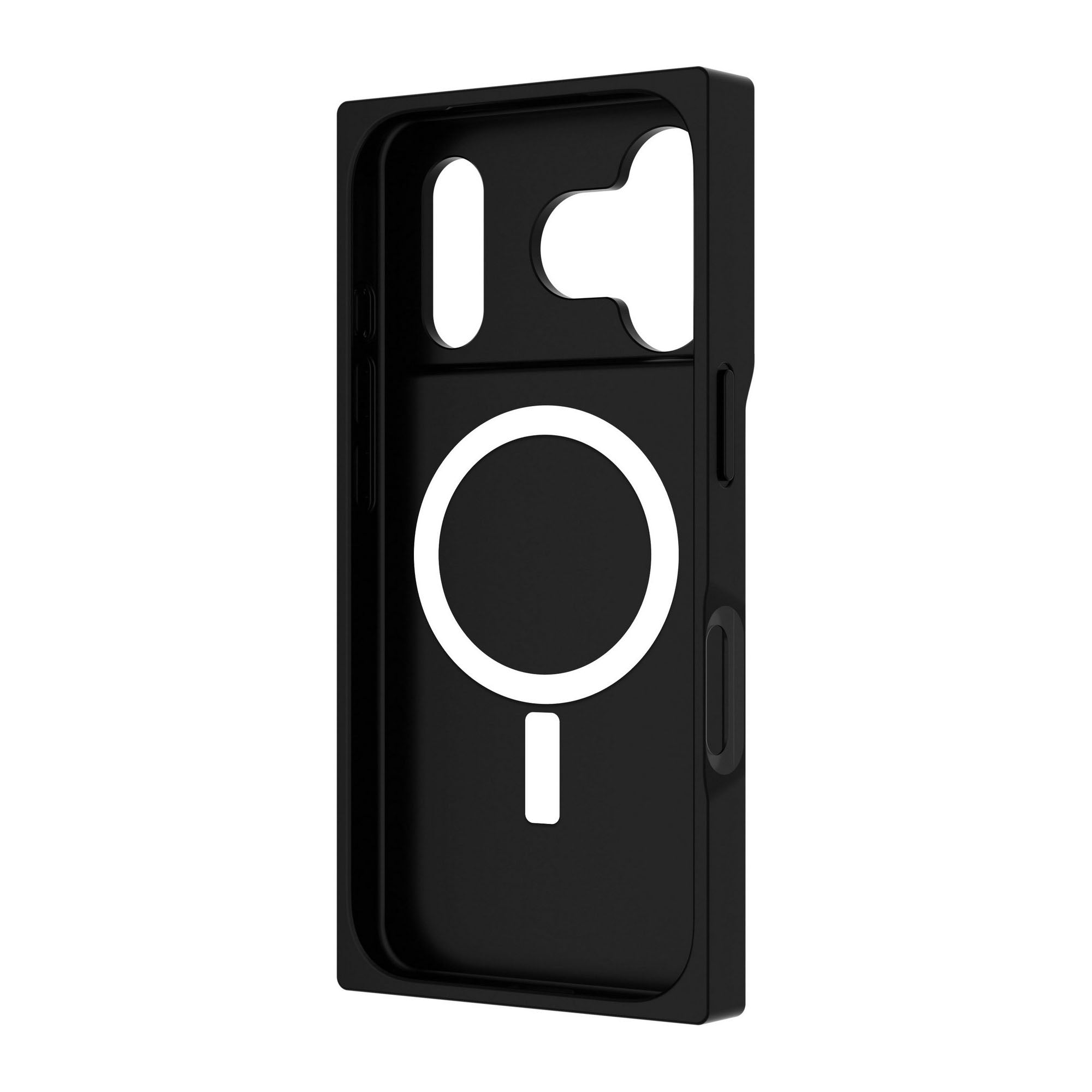 iPhone 17 Pro FLAUNT Square Faux Leather MagSafe Case - Black Crocodile - 15-14591