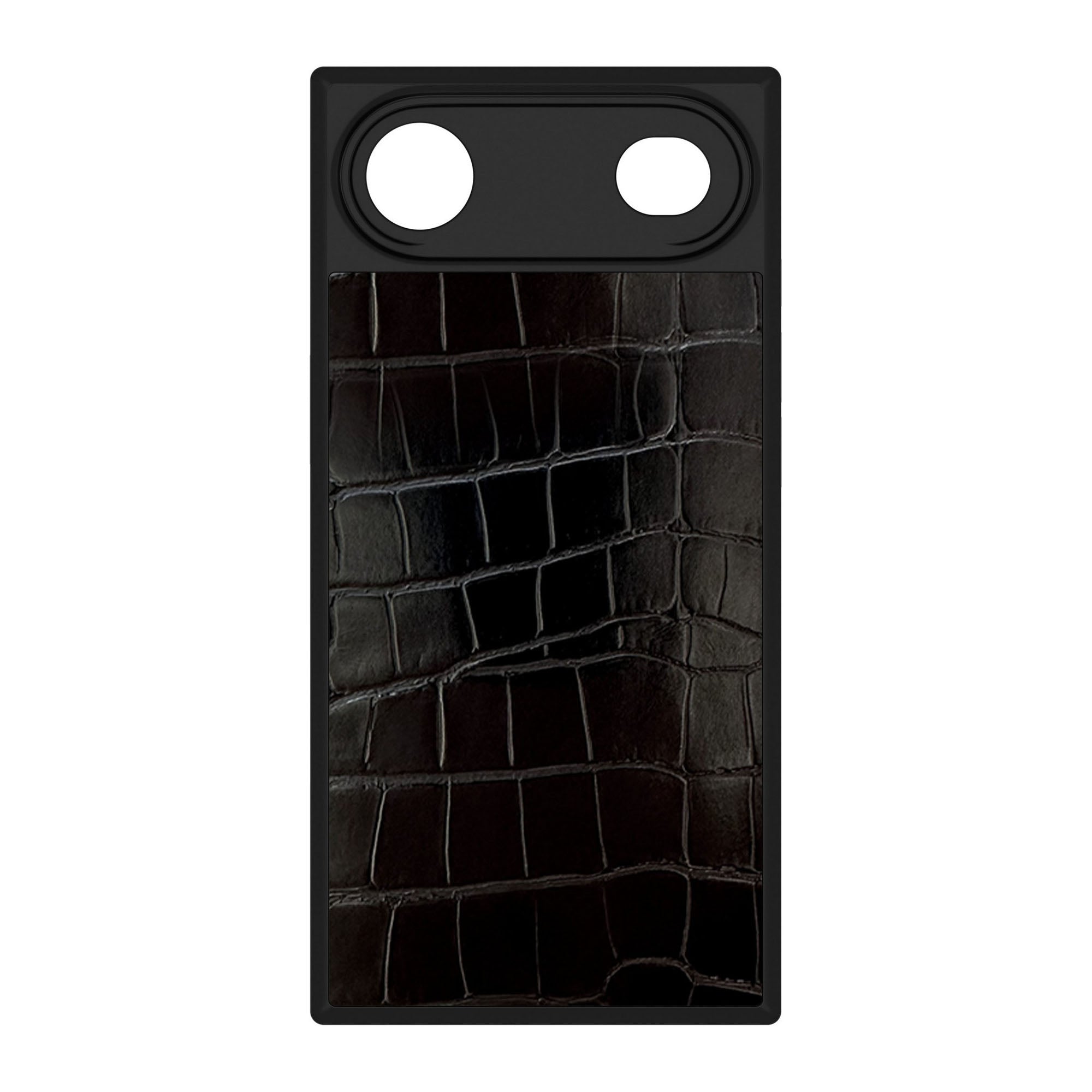 iPhone Air FLAUNT Square Faux Leather MagSafe Case - Black Crocodile - 15-14612