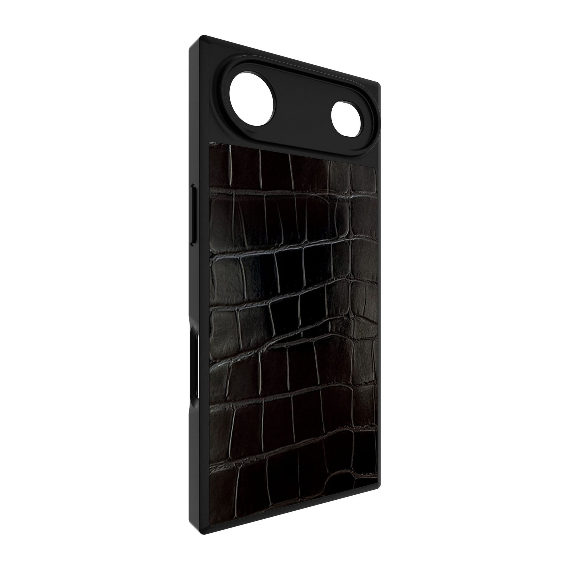 iPhone Air FLAUNT Square Faux Leather MagSafe Case - Black Crocodile - 15-14612