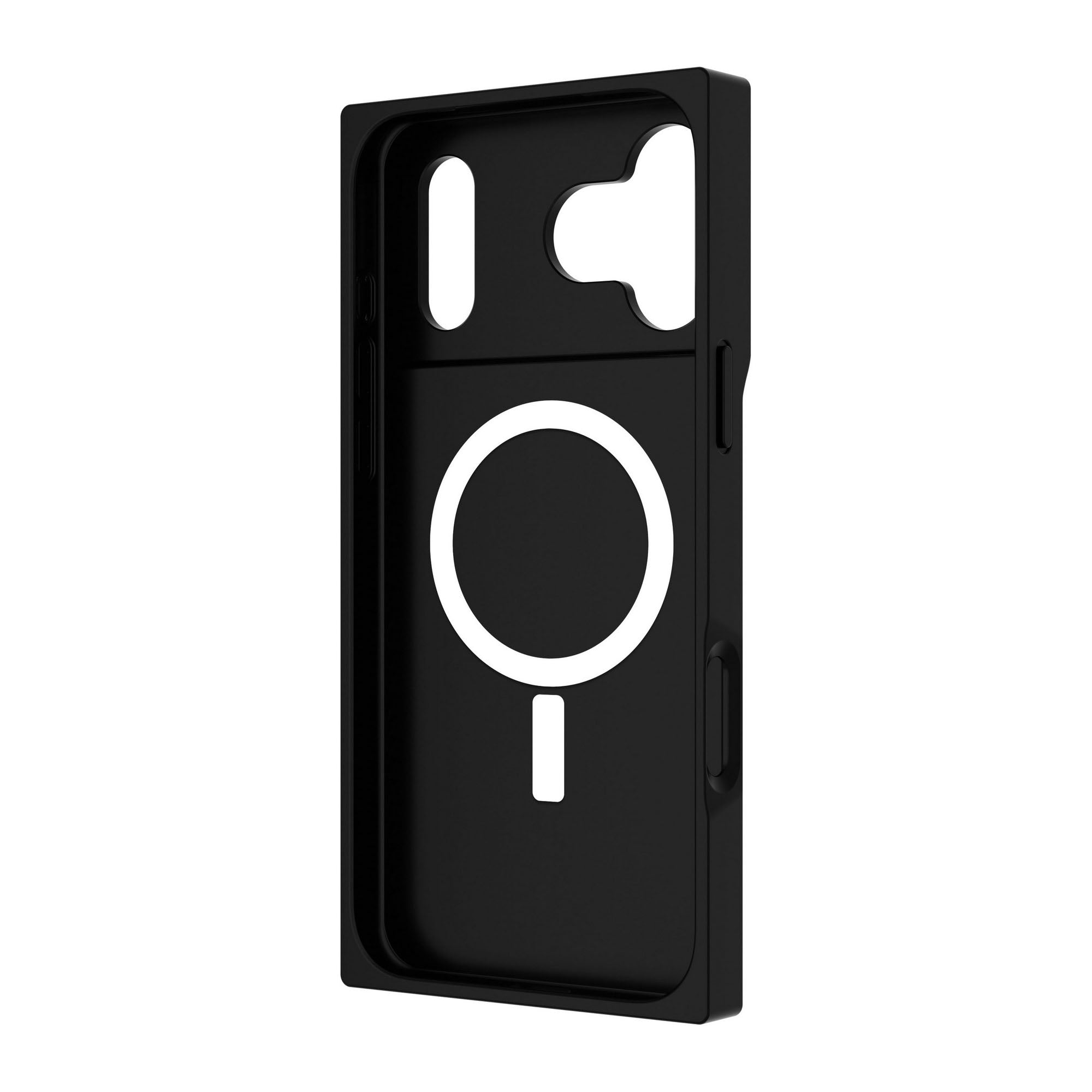 iPhone 17 Pro Max FLAUNT Square Faux Leather MagSafe Case - Black Crocodile - 15-14628