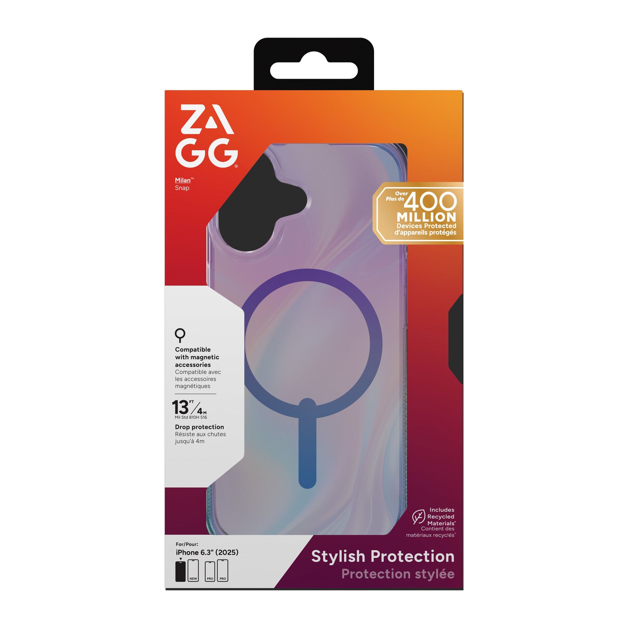iPhone 17 ZAGG Graphene Milan Snap Case - Iridescent Lights - 15-14665