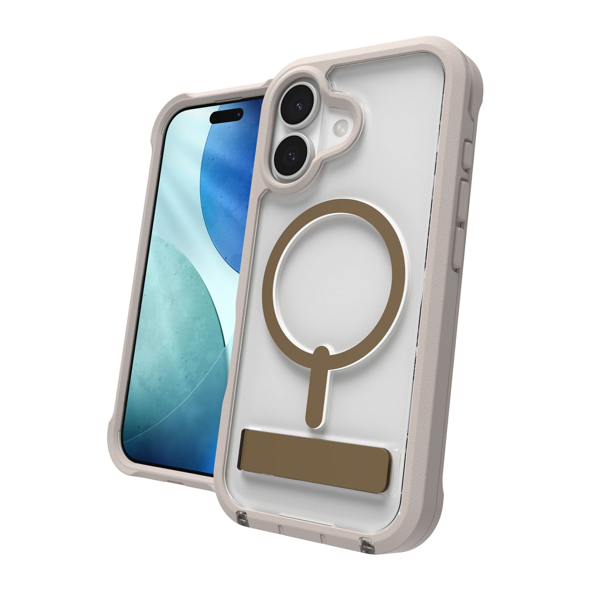 iPhone 17 ZAGG Graphene Rainier Snap Kickstand Case - Sandstone - 15-14669