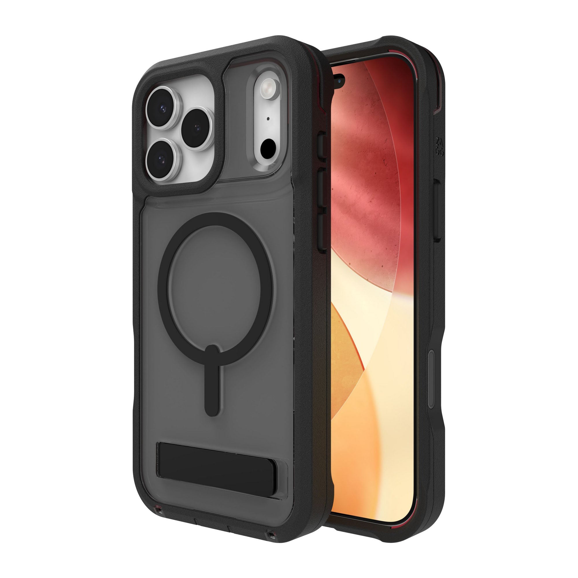 iPhone 17 Pro Max ZAGG Graphene Rainier Snap Kickstand Case - Smoke Black - 15-14725