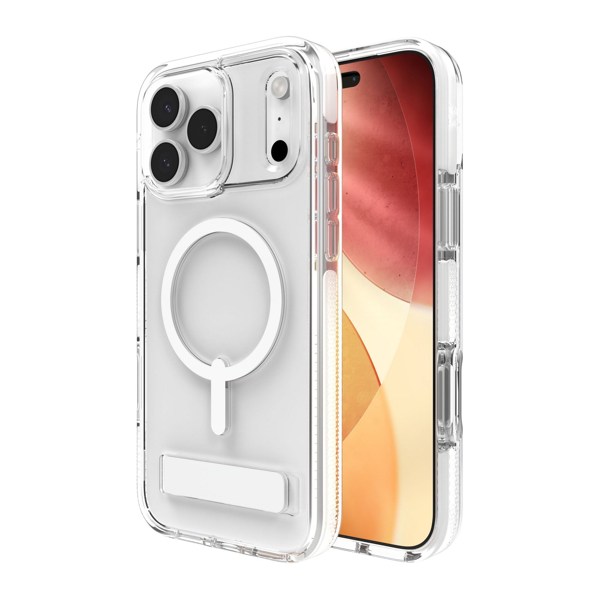 iPhone 17 Pro Max ZAGG Graphene Santa Cruz Snap Kickstand Case - White - 15-14750