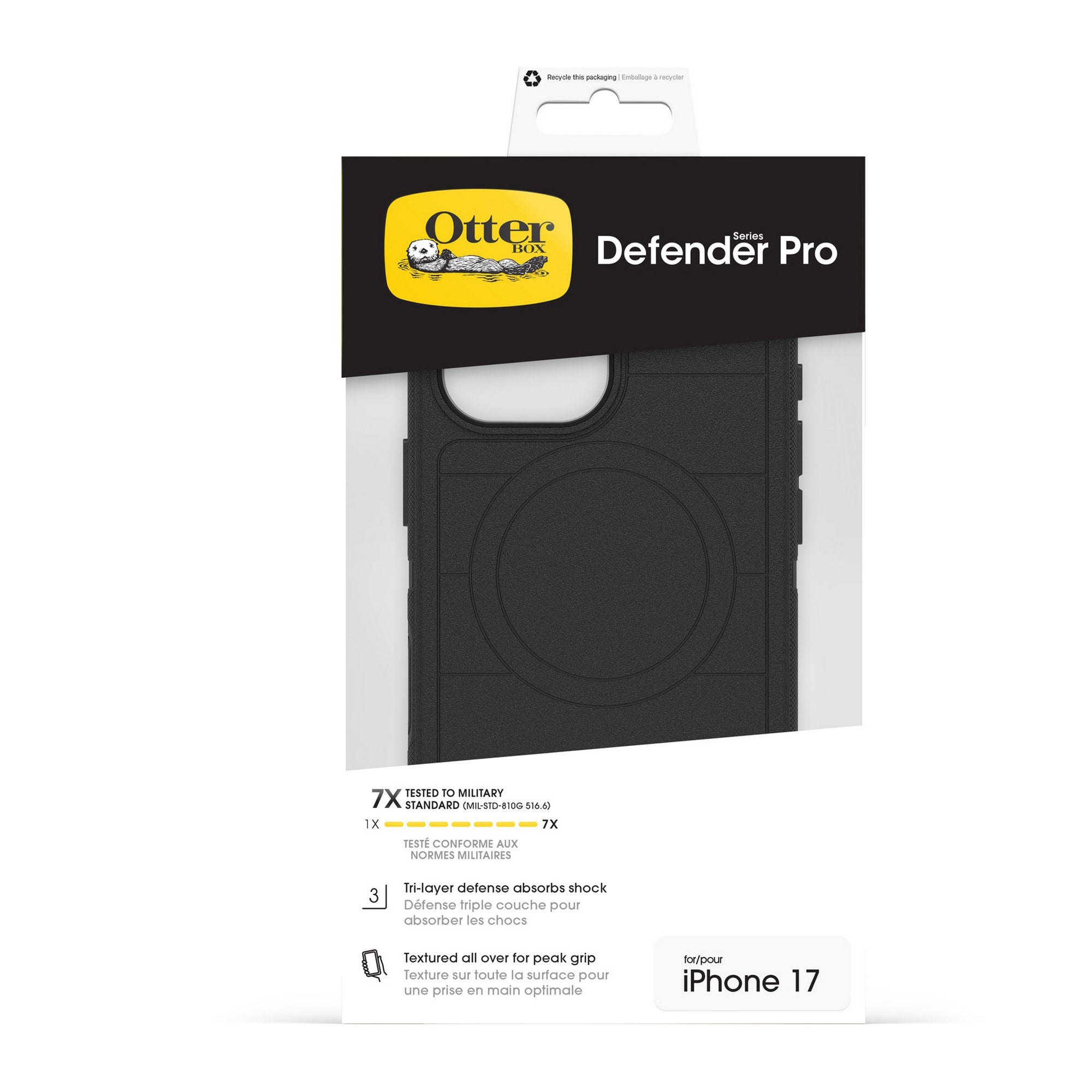 iPhone 17 Otterbox Defender Pro w/MagSafe + Camera Control Case - Black - 15-14762