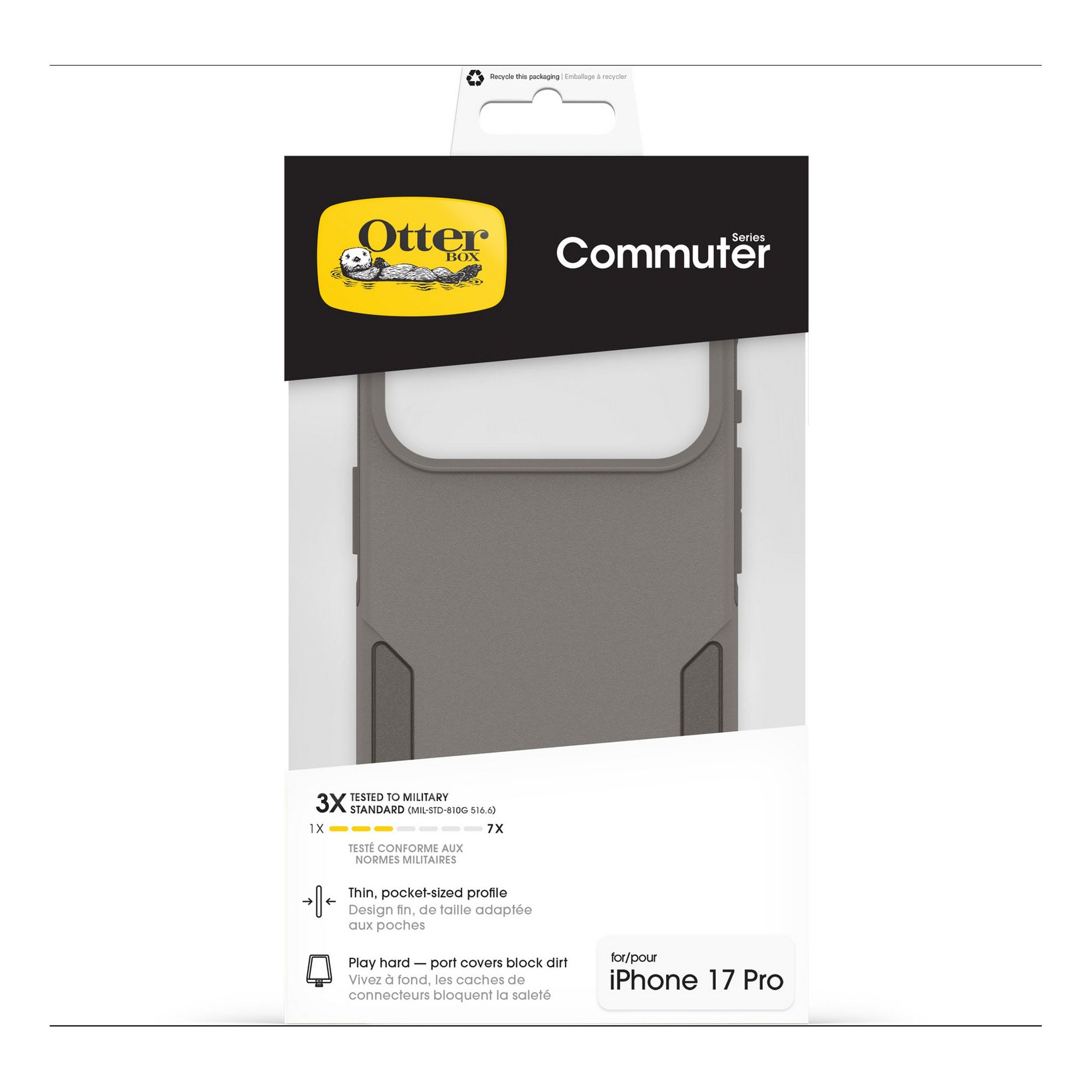 iPhone 17 Pro Otterbox Commuter w/MagSafe + Camera Control Case - Grey Comfort - 15-14813