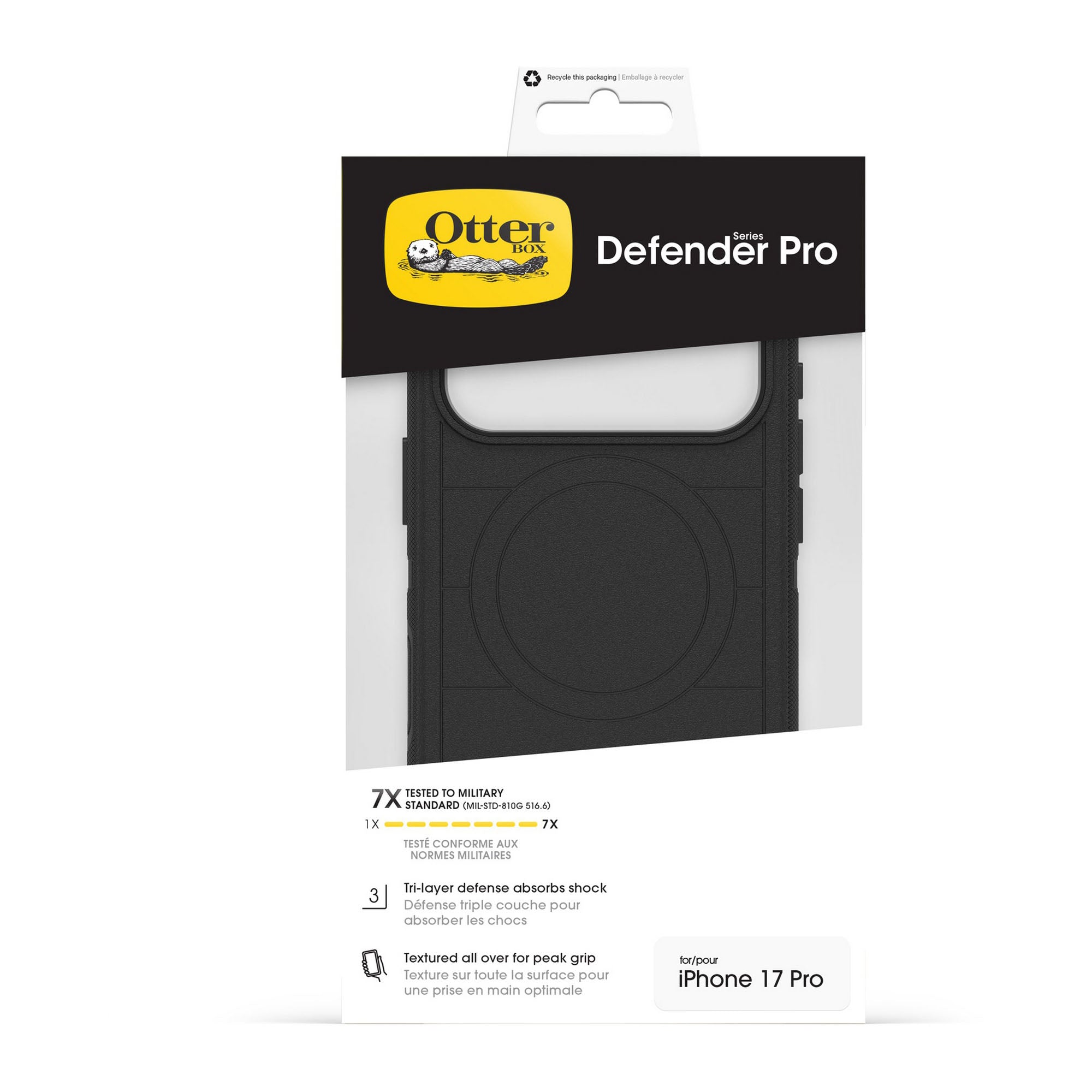 iPhone 17 Pro Otterbox Defender Pro w/MagSafe + Camera Control Case - Black - 15-14819