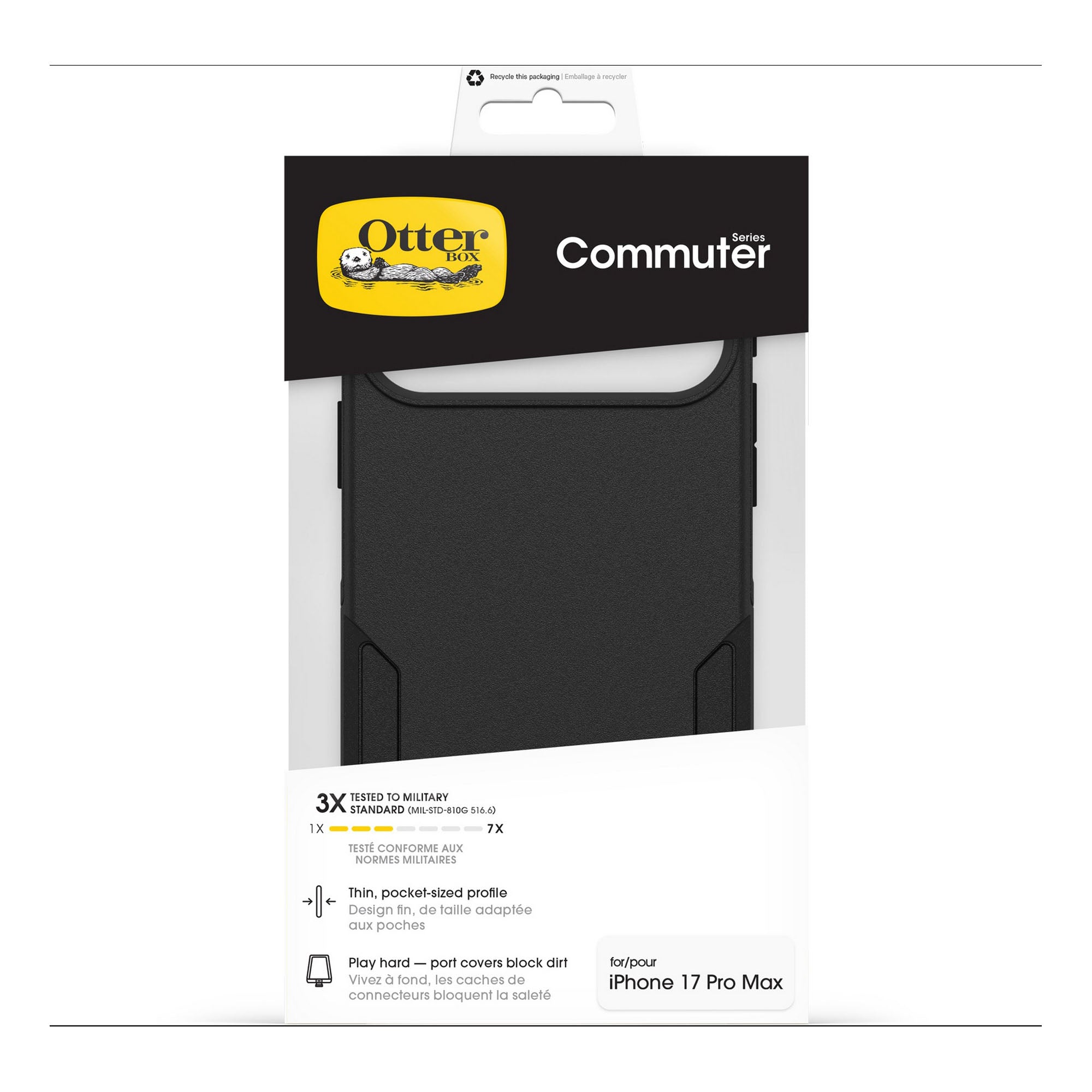 iPhone 17 Pro Max Otterbox Commuter w/MagSafe + Camera Control Case - Black - 15-14846