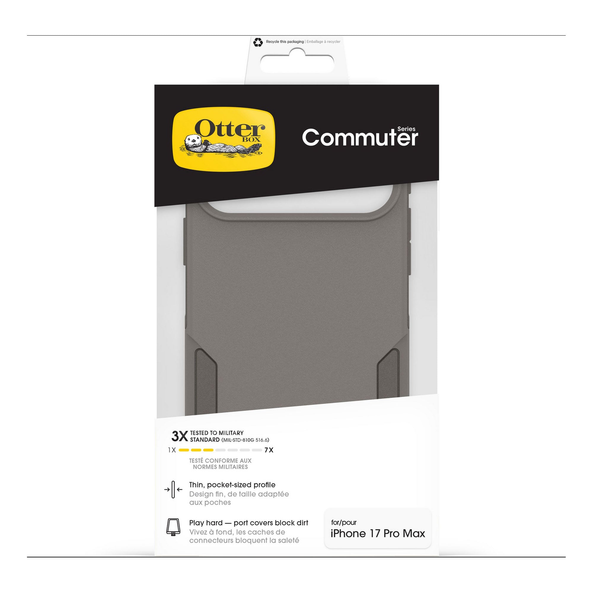 iPhone 17 Pro Max Otterbox Commuter w/MagSafe + Camera Control Case - Grey Comfort - 15-14847
