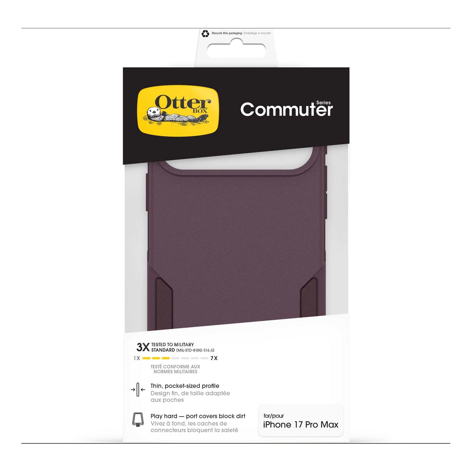 iPhone 17 Pro Max Otterbox Commuter w/MagSafe + Camera Control Case - Purple Mystery - 15-14850