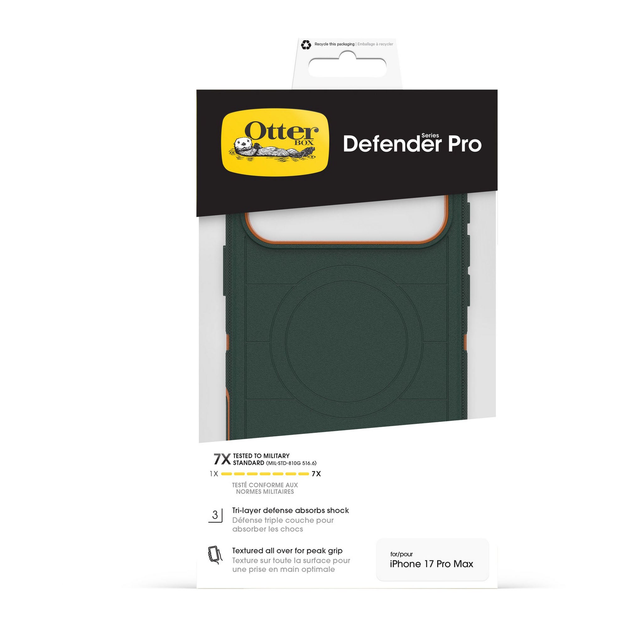 iPhone 17 Pro Max Otterbox Defender Pro w/MagSafe + Camera Control Case - Green Intrigue - 15-14854